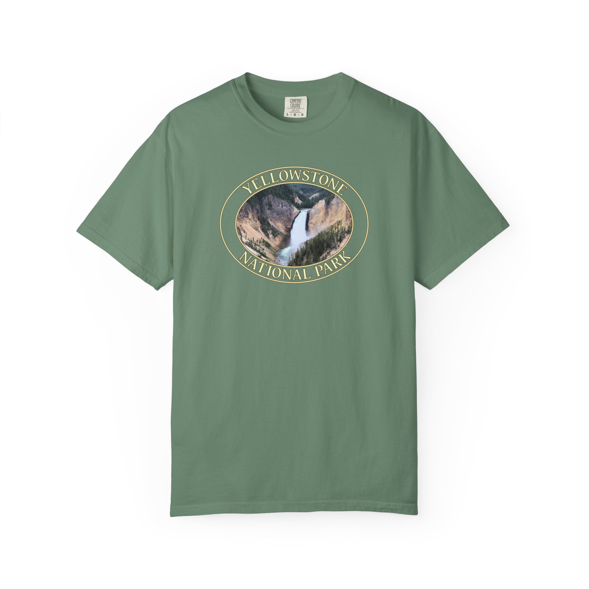 Closeup of Yellowstone Falls, Garment-Dyed Heavyweight T-Shirt – Yellowstone National Park Scenic Nature Photography Tee - Image 2