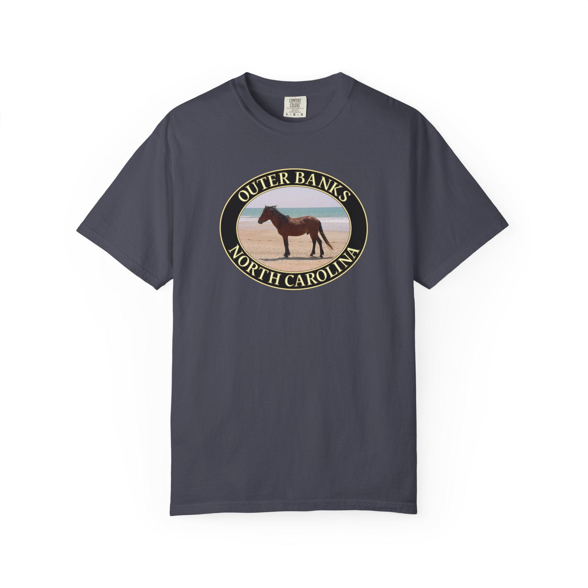 Wild Horse on the Beach, Outer Banks North Carolina, Original Scenic Photography, Garment-Dyed Heavyweight T-Shirt for Nature Lovers - Image 11