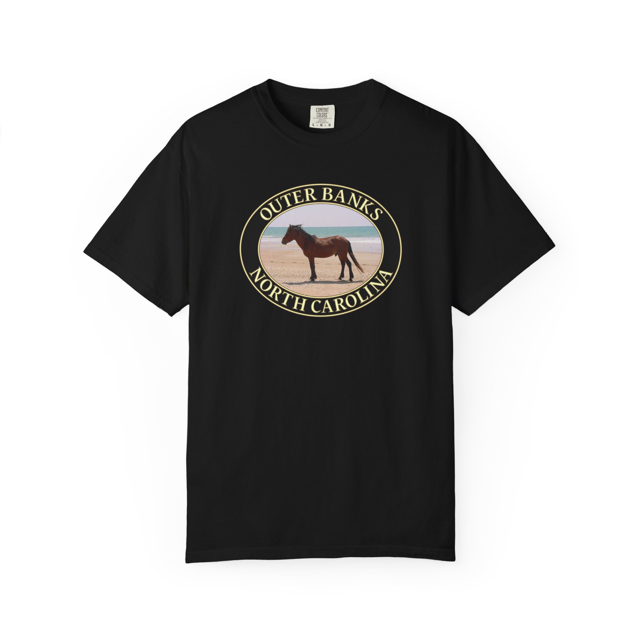 Wild Horse on the Beach, Outer Banks North Carolina, Original Scenic Photography, Garment-Dyed Heavyweight T-Shirt for Nature Lovers - Image 9