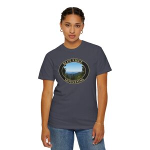 Blue Ridge Mountains North Carolina Scenic Garment-Dyed Heavyweight T-Shirt – Relaxed Fit, Soft Ring-Spun Cotton, Original Photography