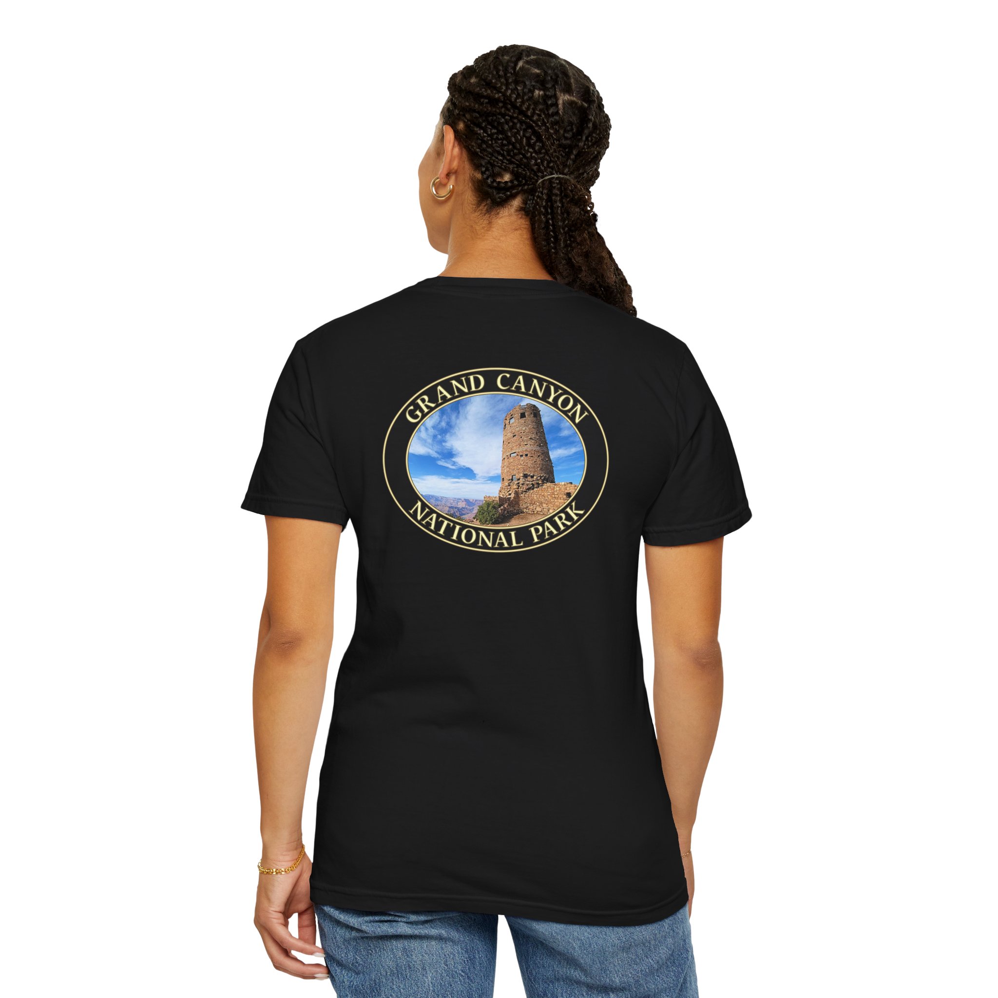 Desert View Watchtower at Grand Canyon National Park Scenic Travel T-Shirt with Relaxed Fit, Garment Dyed Heavyweight Tee - Image 20