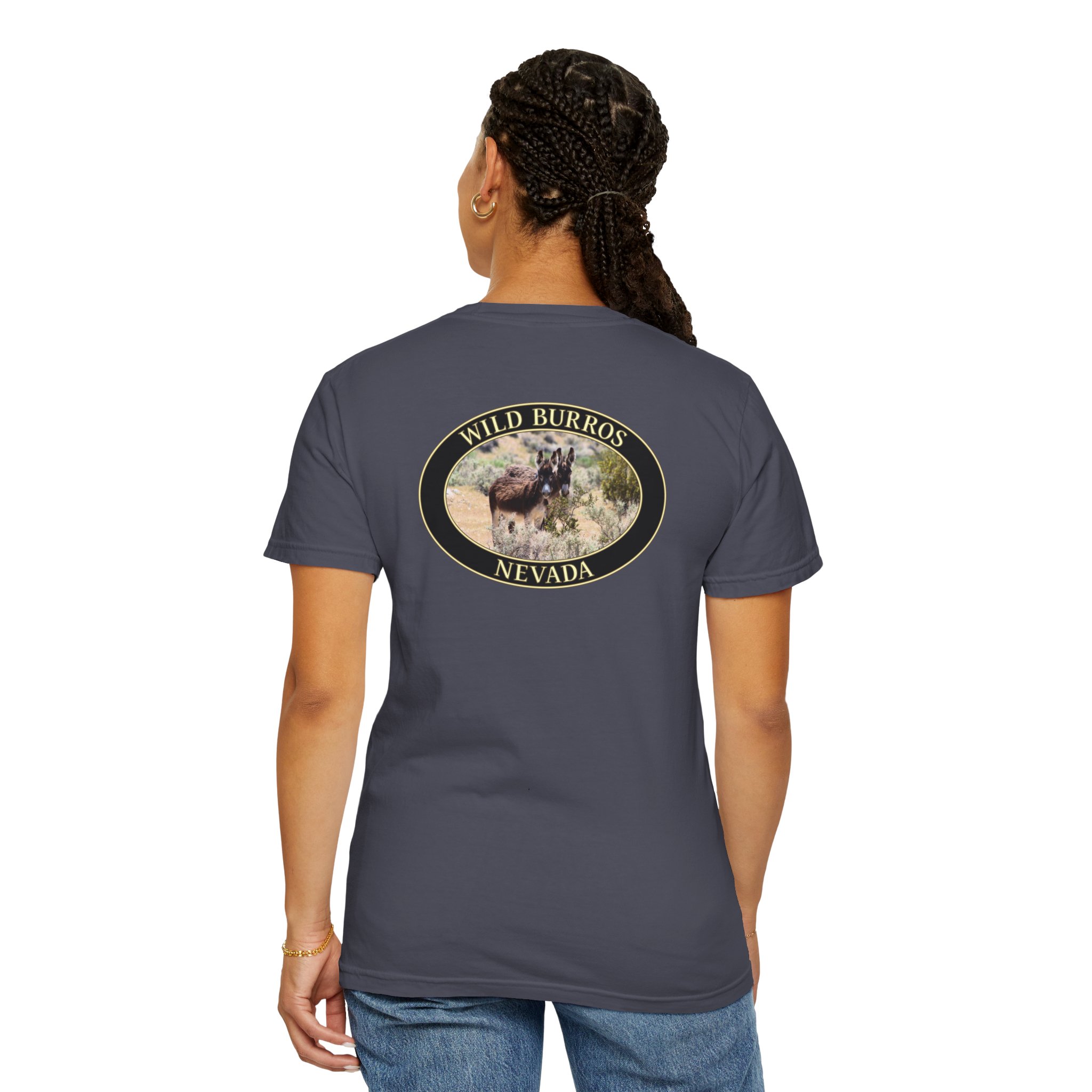 Wild Donkey Couple Scenic Nevada Landscape Relaxed Fit Garment-Dyed Heavyweight T-Shirt - Image 24