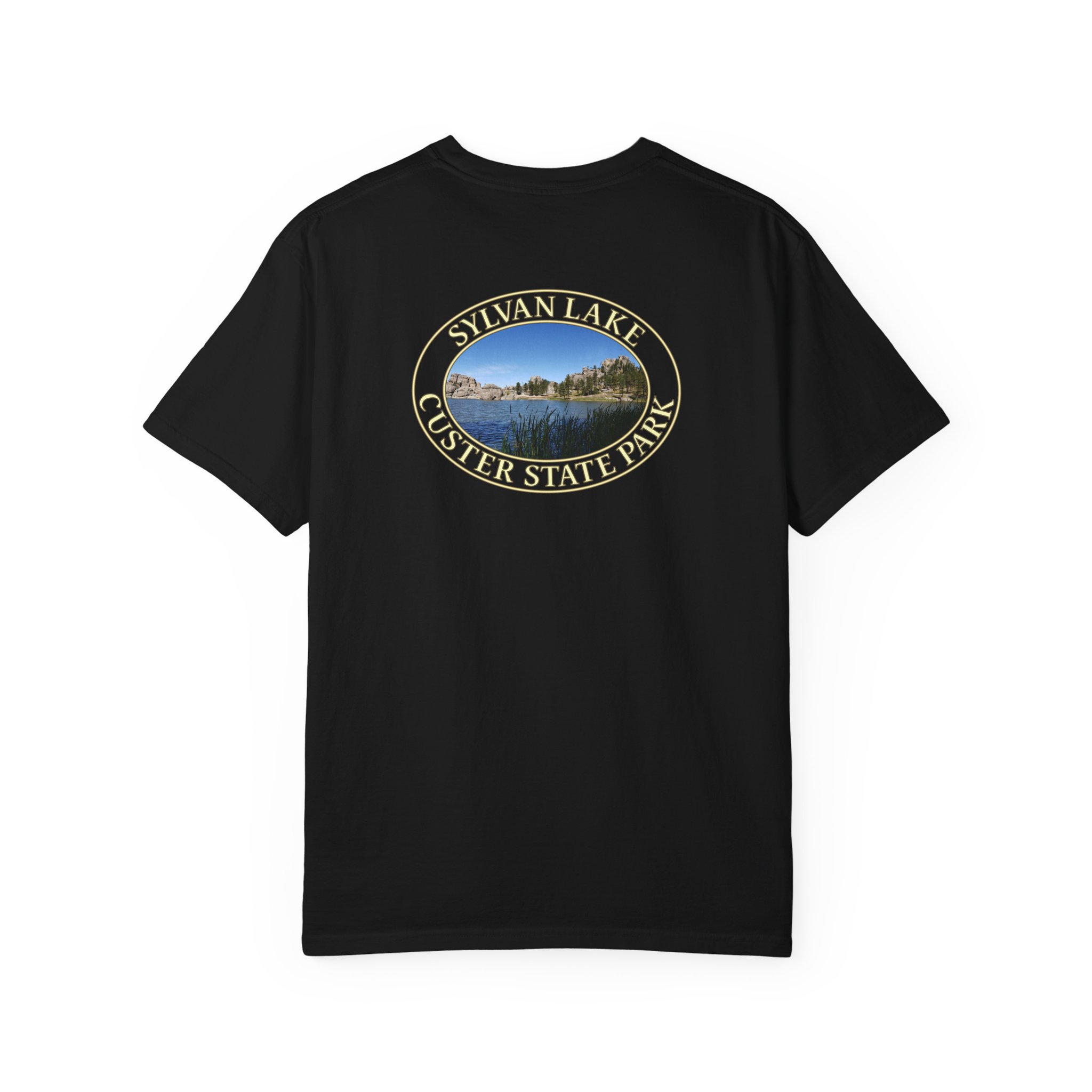 Sylvan Lake at Custer State Park South Dakota Scenic Travel T-Shirt – Soft Garment-Dyed Heavyweight Tee - Image 22