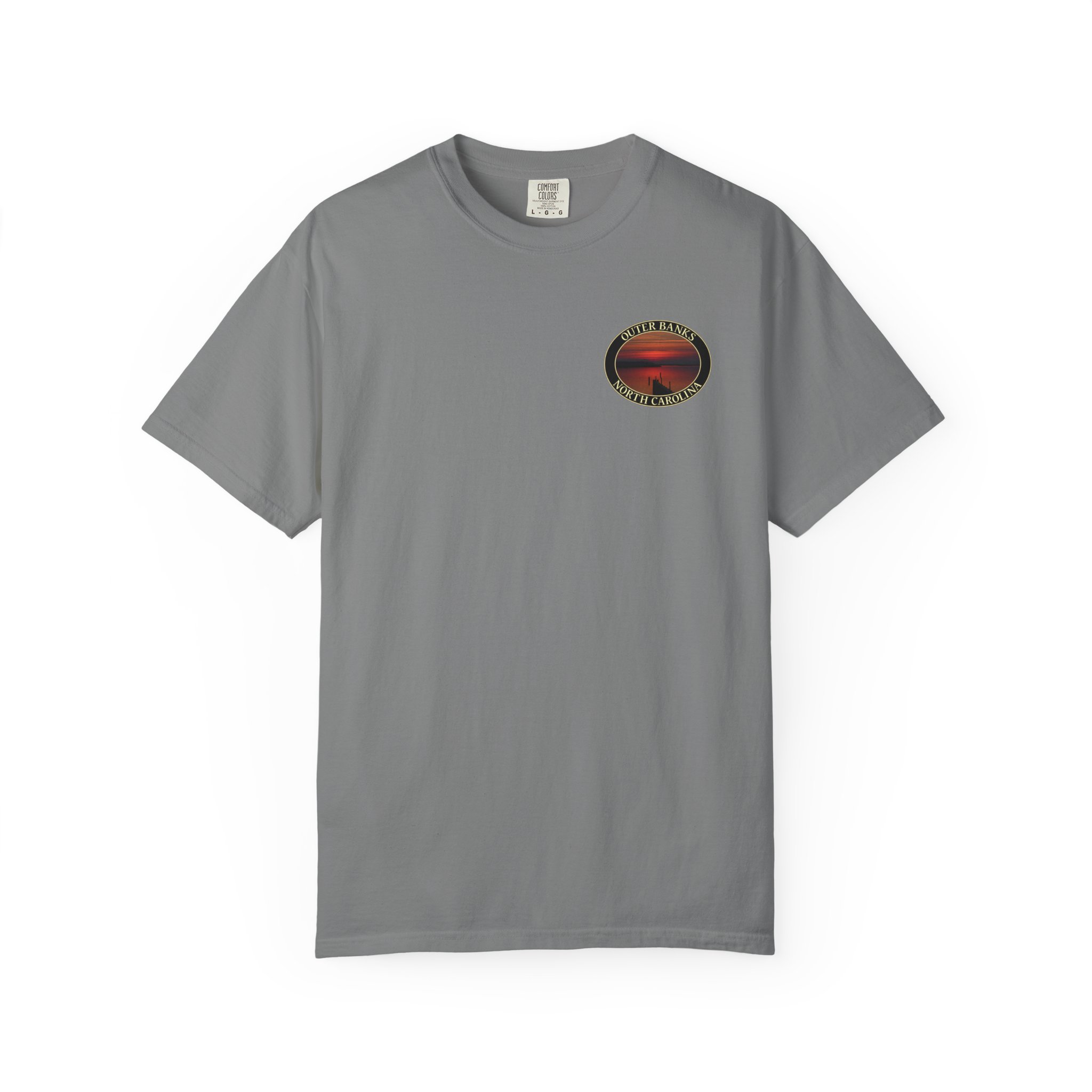 Red Sunset over Albemarle Sound on Outer Banks North Carolina Relaxed Fit Garment-Dyed Heavyweight T-Shirt - Image 13