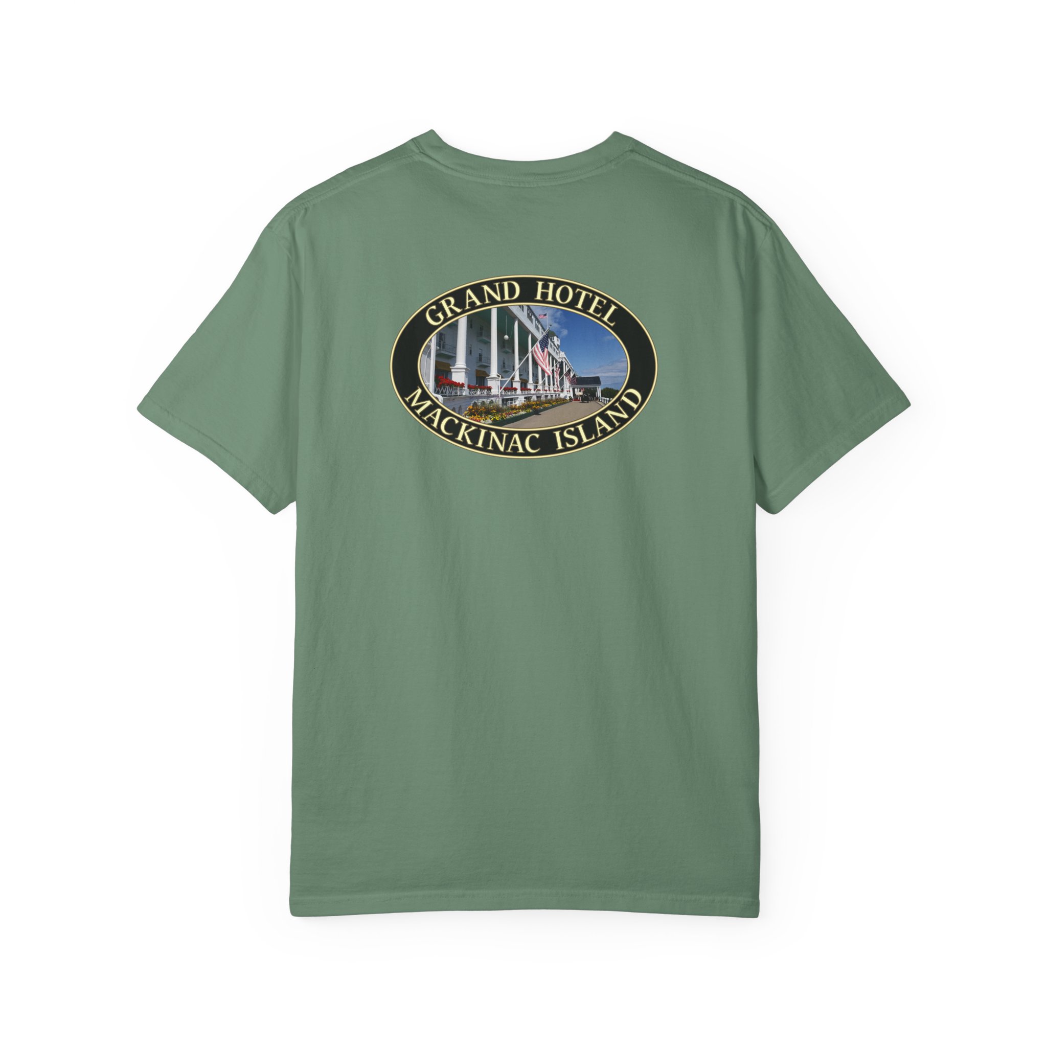 Grand Hotel on Mackinac Island Michigan, Scenic Photography Garment-Dyed Heavyweight T-Shirt with Relaxed Fit, 2-sided Print - Image 14