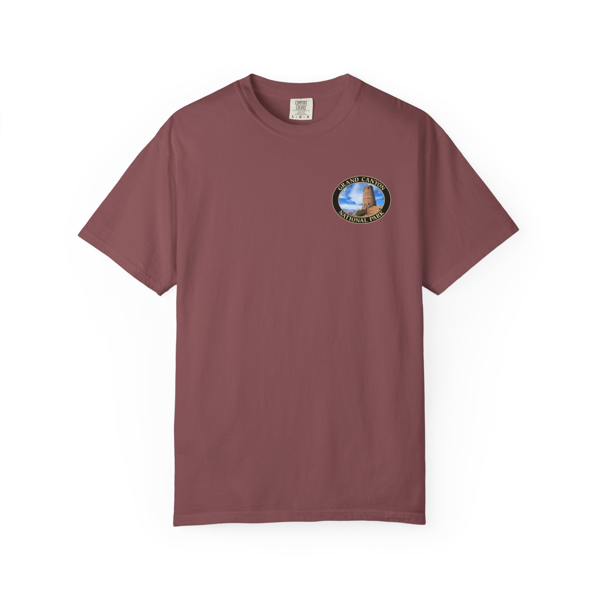 Desert View Watchtower at Grand Canyon National Park Scenic Travel T-Shirt with Relaxed Fit, Garment Dyed Heavyweight Tee - Image 2
