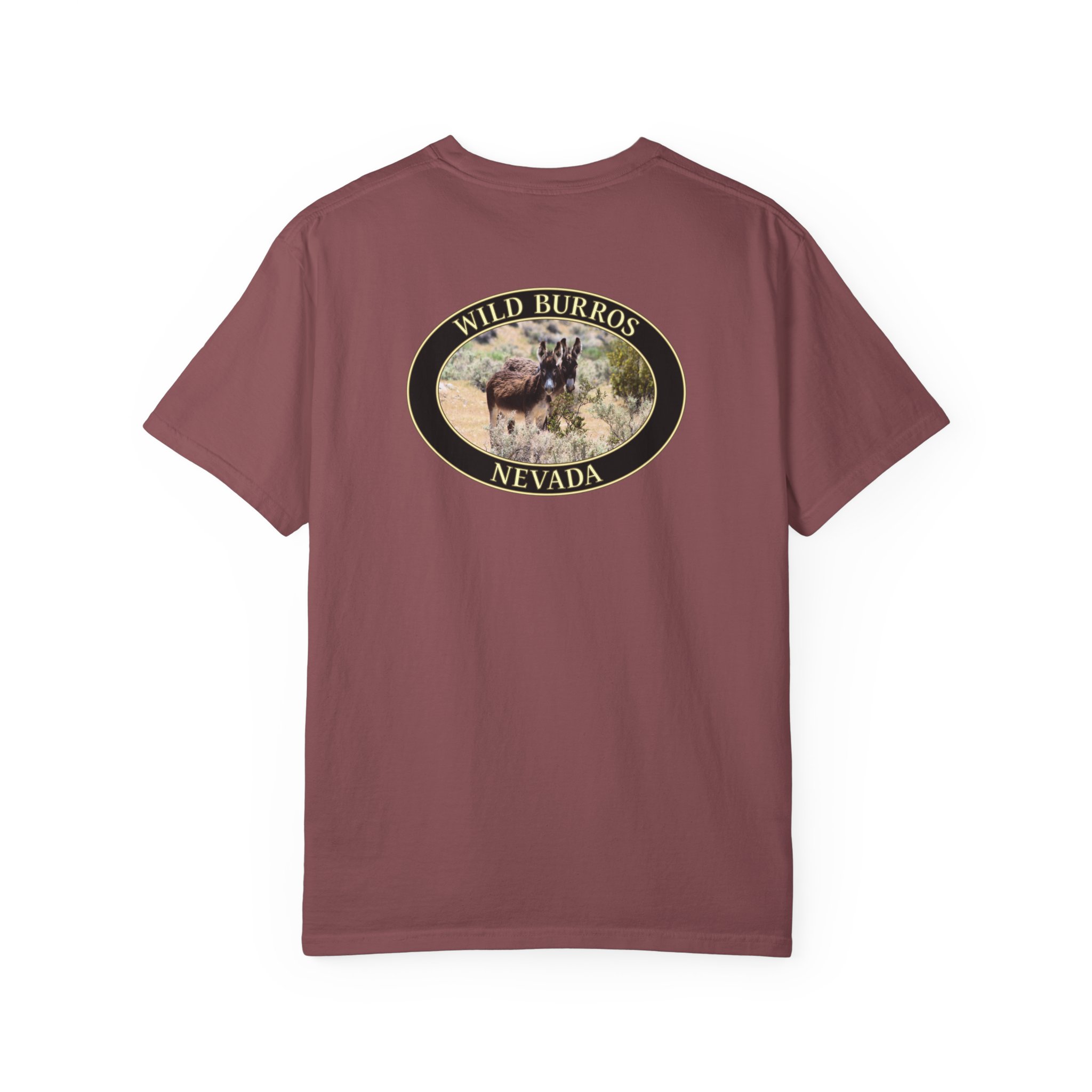 Wild Donkey Couple Scenic Nevada Landscape Relaxed Fit Garment-Dyed Heavyweight T-Shirt - Image 10