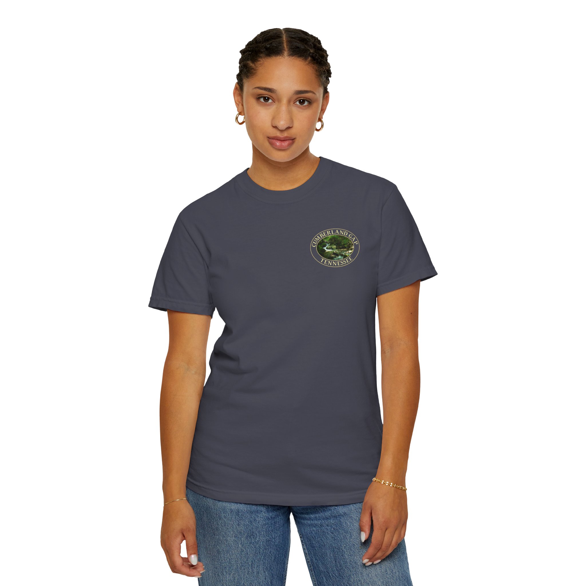 Mountain Stream in Cumberland Gap National Historical Park Relaxed Fit Garment-Dyed Heavyweight T-Shirt with Front and Back Print - Image 23