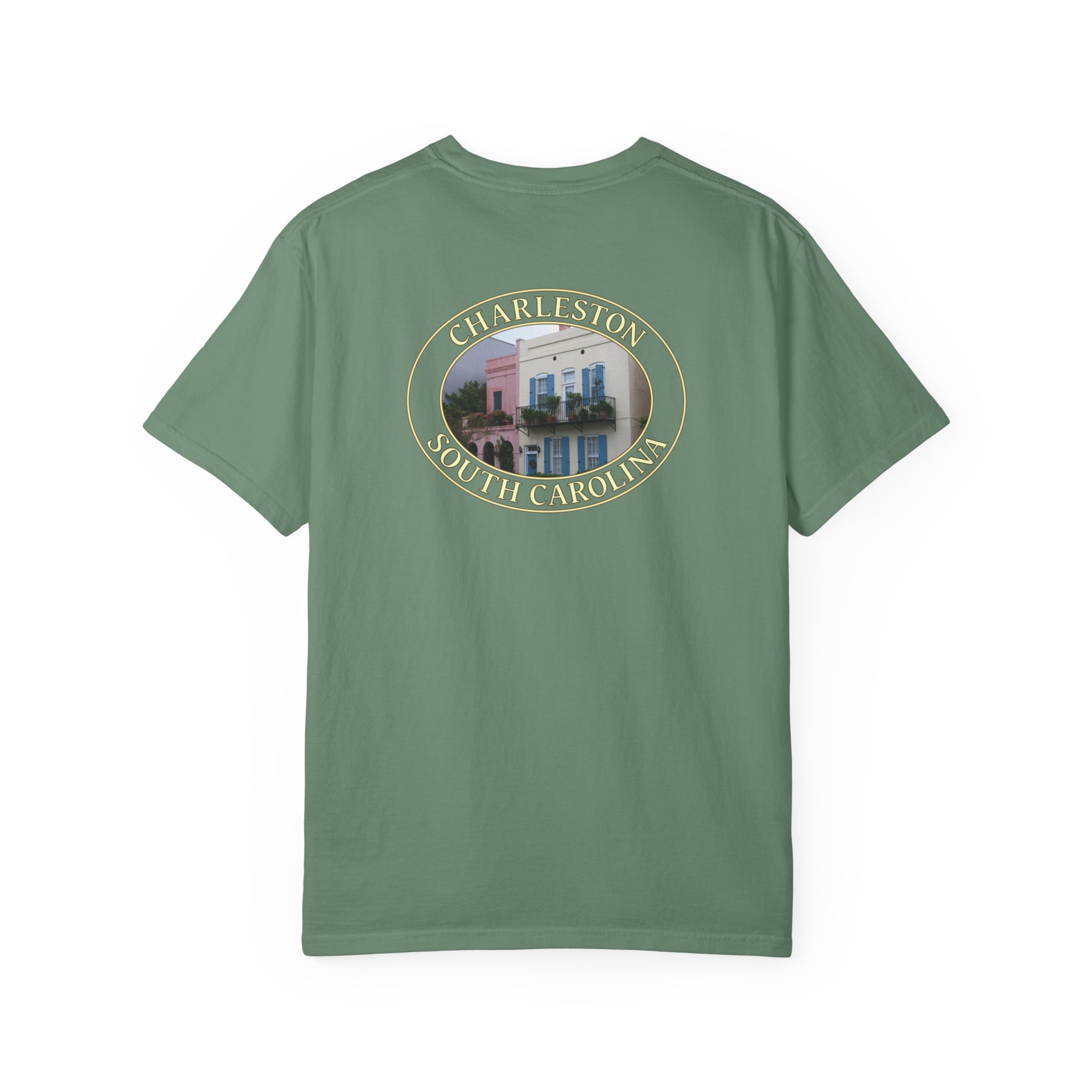 Rainbow Row Houses Charleston SC Scenic Garment-Dyed Heavyweight T-Shirt with Relaxed Fit - Image 18