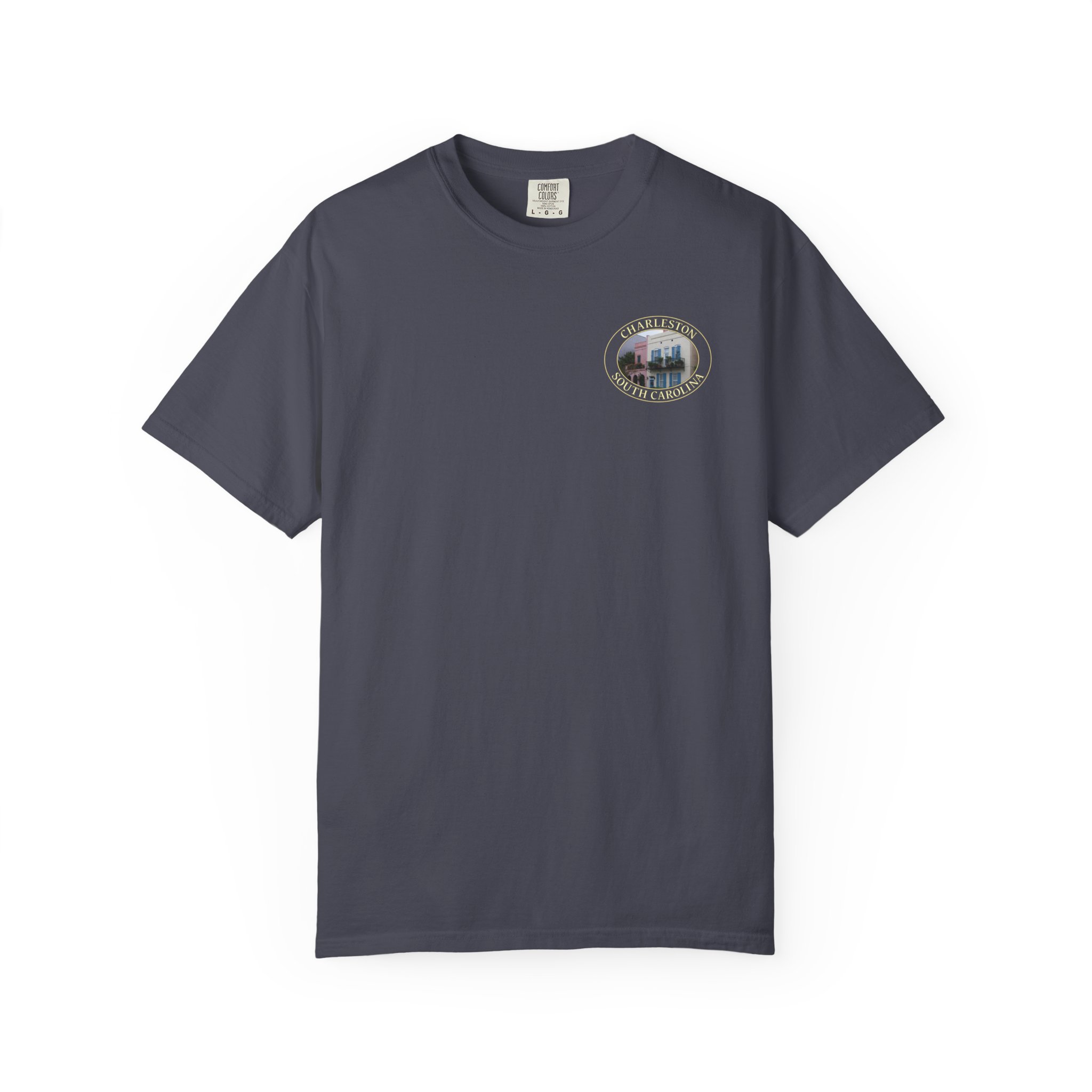 Rainbow Row Houses Charleston SC Scenic Garment-Dyed Heavyweight T-Shirt with Relaxed Fit - Image 25