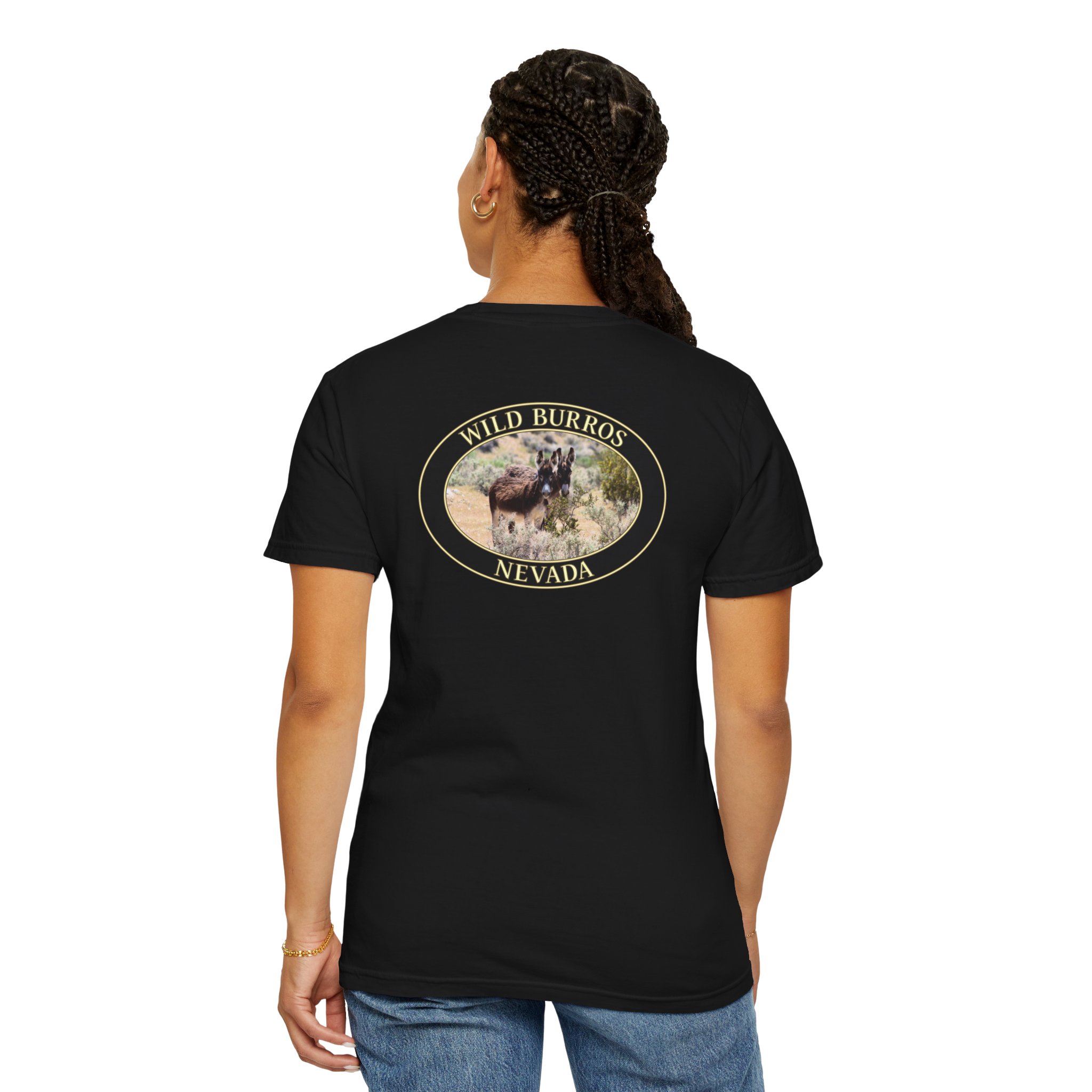 Wild Donkey Couple Scenic Nevada Landscape Relaxed Fit Garment-Dyed Heavyweight T-Shirt - Image 20