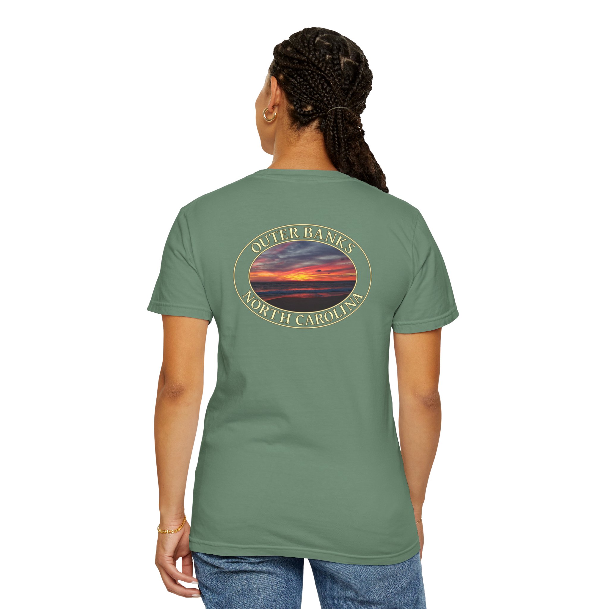 Sunrise Over Atlantic Ocean Outer Banks North Carolina Relaxed Fit Garment-Dyed Heavyweight T-Shirt - Image 16