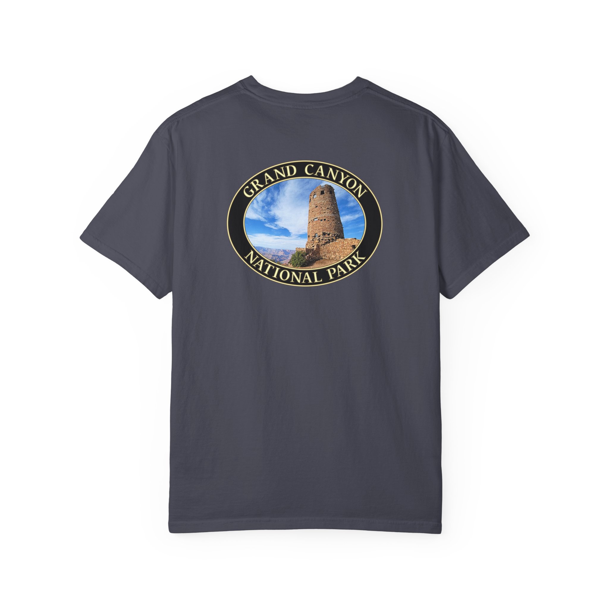 Desert View Watchtower at Grand Canyon National Park Scenic Travel T-Shirt with Relaxed Fit, Garment Dyed Heavyweight Tee - Image 22