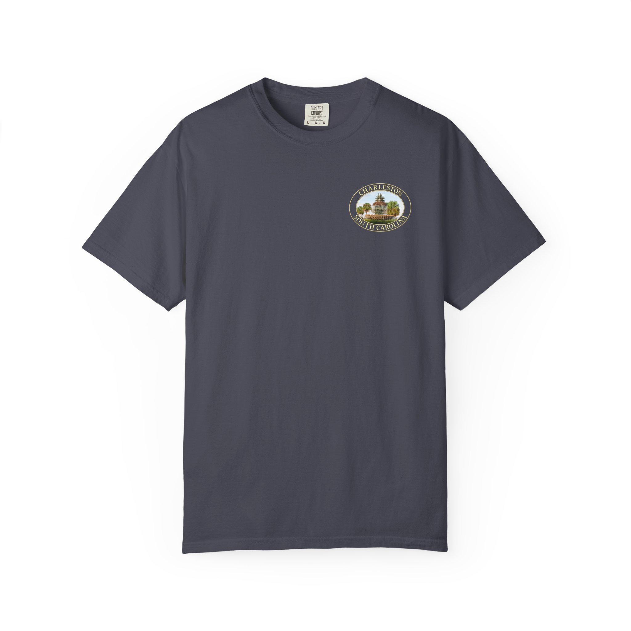 Pineapple Fountain Charleston SC Scenic Photography Garment-Dyed Heavyweight T-Shirt - Image 21