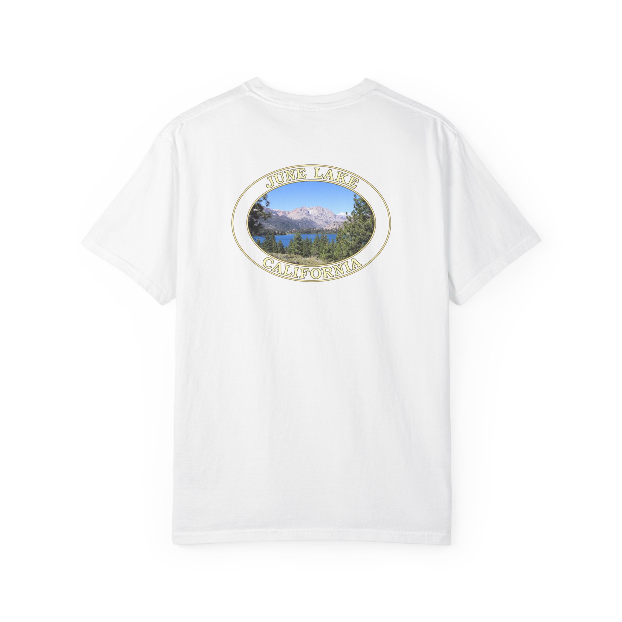 June Lake and Eastern Sierra Nevada Mountains Scenic California Nature Photography T-Shirt with Relaxed Fit, Garment Dyed Heavyweight Tee - Image 6
