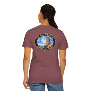 Desert View Watchtower at Grand Canyon National Park Scenic Travel T-Shirt with Relaxed Fit, Garment Dyed Heavyweight Tee