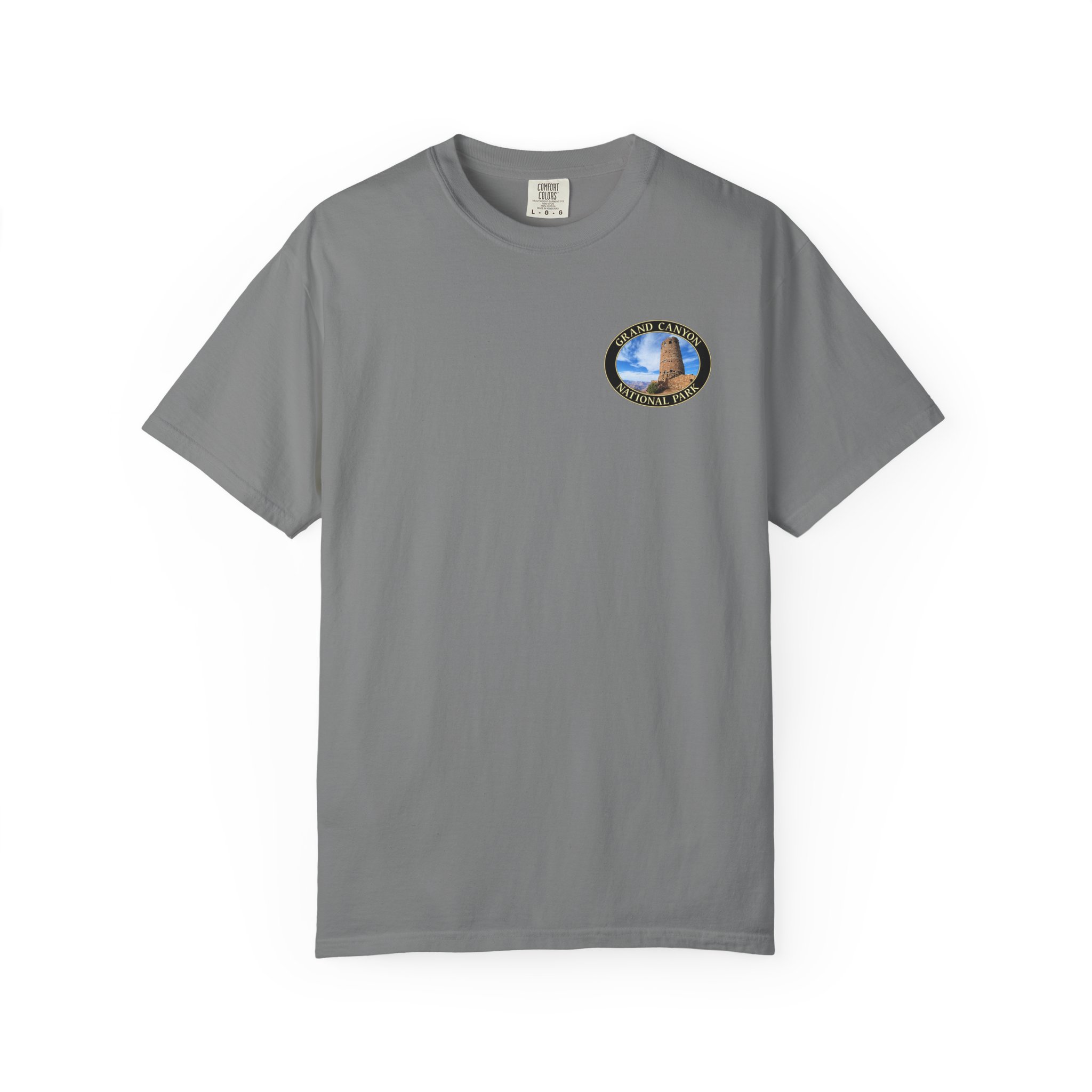 Desert View Watchtower at Grand Canyon National Park Scenic Travel T-Shirt with Relaxed Fit, Garment Dyed Heavyweight Tee - Image 9