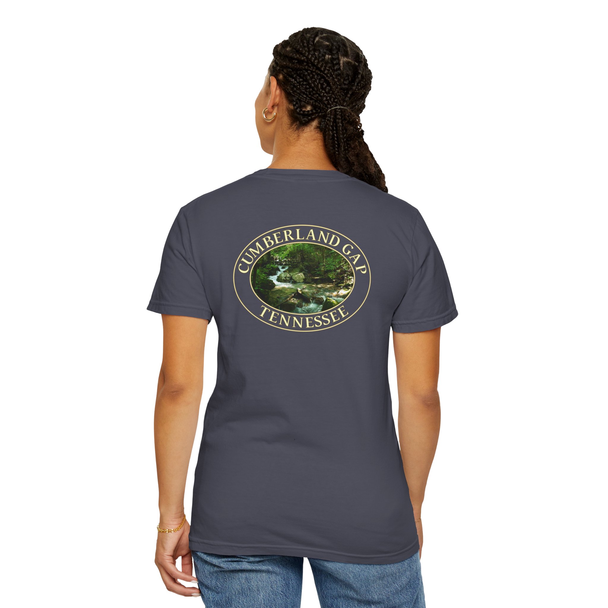 Mountain Stream in Cumberland Gap National Historical Park Relaxed Fit Garment-Dyed Heavyweight T-Shirt with Front and Back Print - Image 24