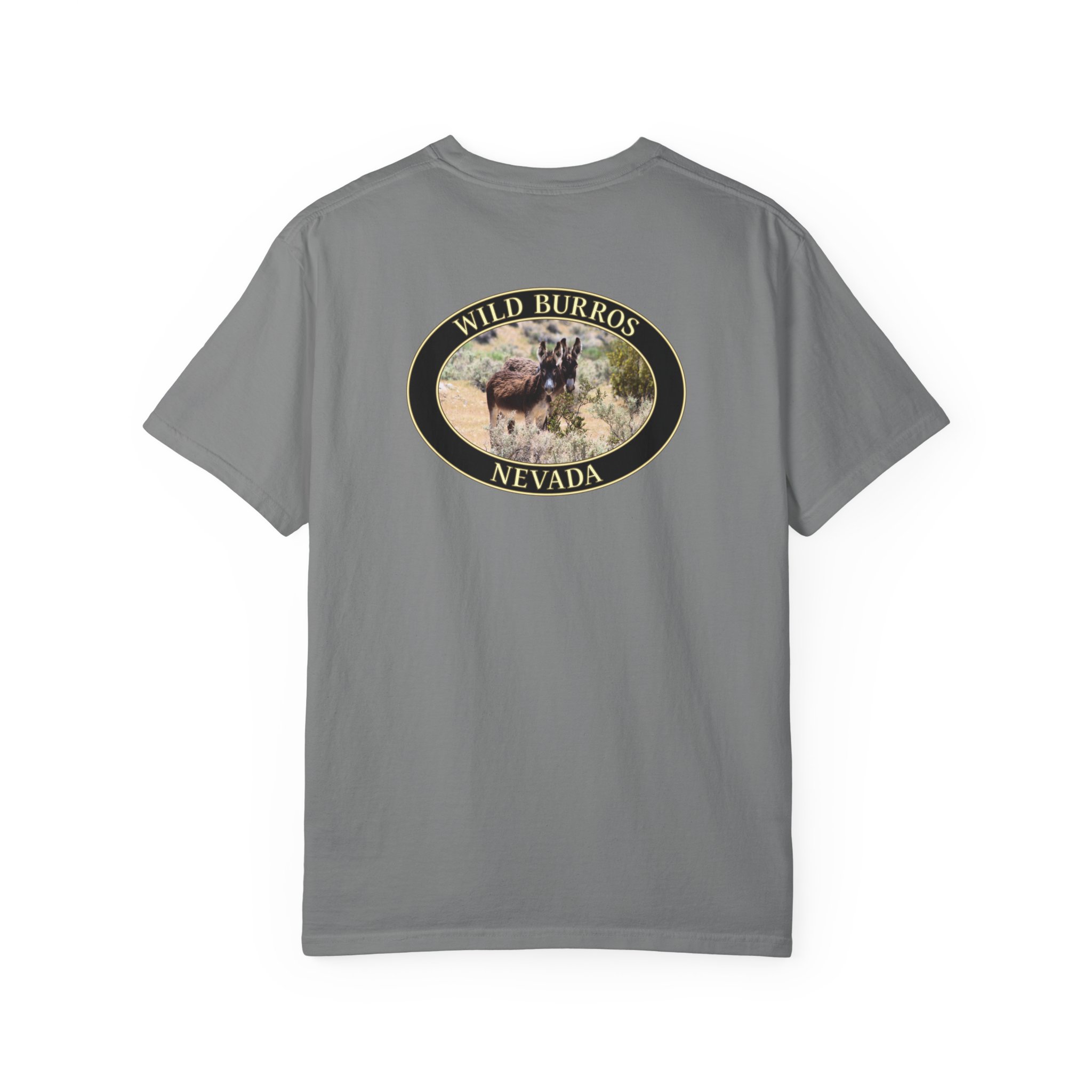 Wild Donkey Couple Scenic Nevada Landscape Relaxed Fit Garment-Dyed Heavyweight T-Shirt - Image 14