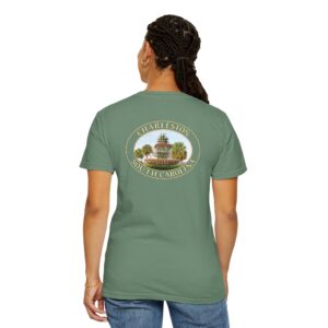 Pineapple Fountain Charleston SC Scenic Photography Garment-Dyed Heavyweight T-Shirt