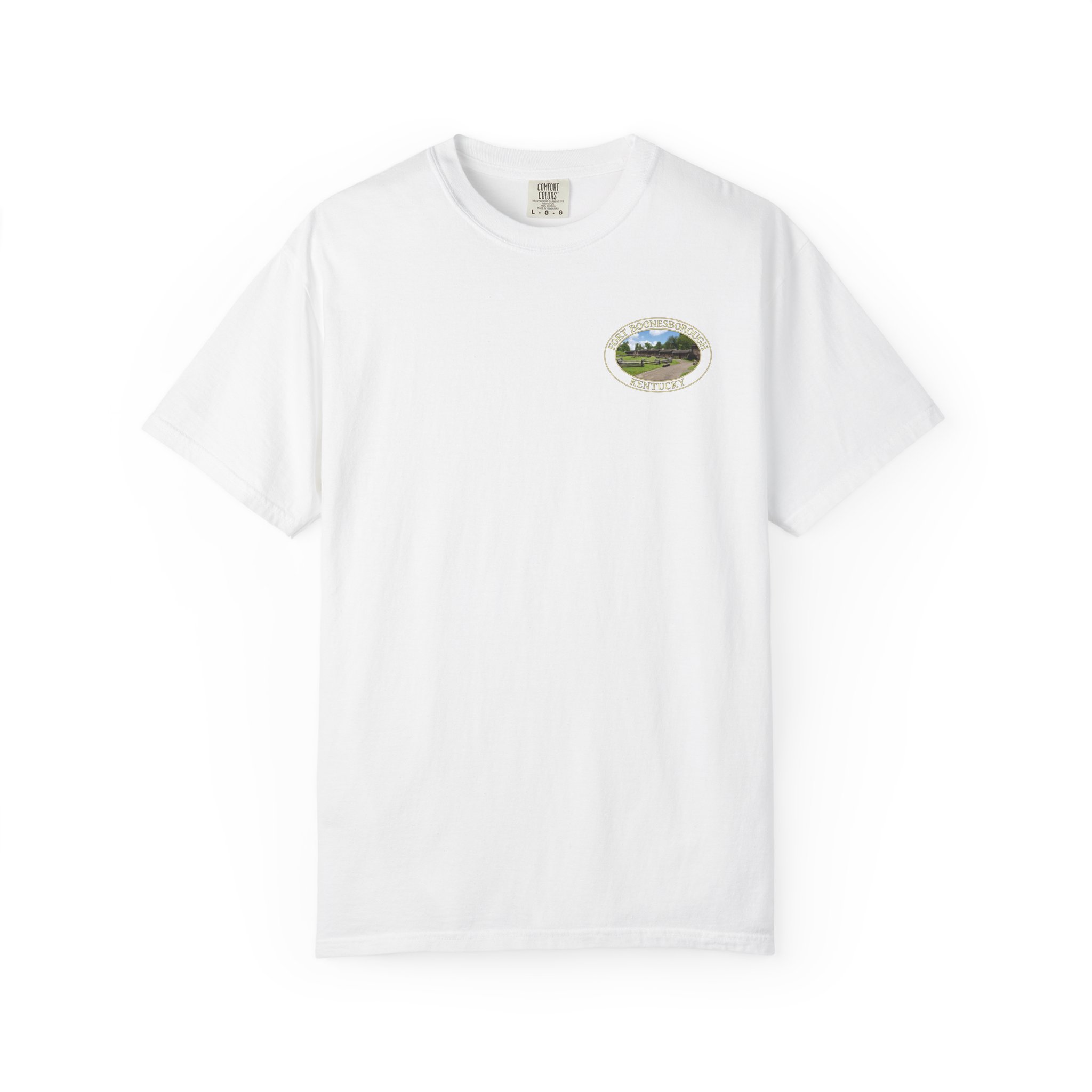 Historic Reproduction Buildings at Fort Boonesborough Kentucky Relaxed Fit Garment-Dyed Heavyweight T-Shirt for Outdoor and Travel Lovers - Image 5
