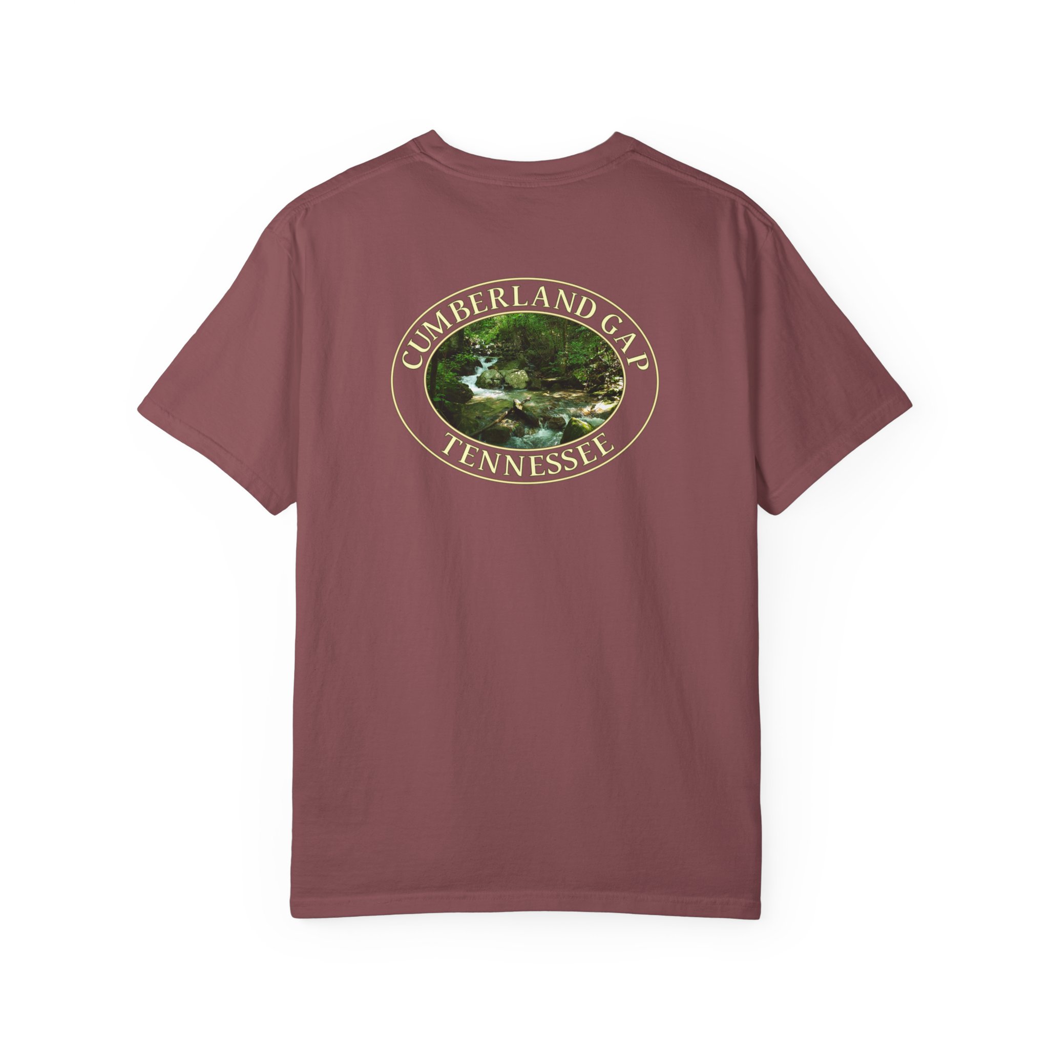 Mountain Stream in Cumberland Gap National Historical Park Relaxed Fit Garment-Dyed Heavyweight T-Shirt with Front and Back Print - Image 3