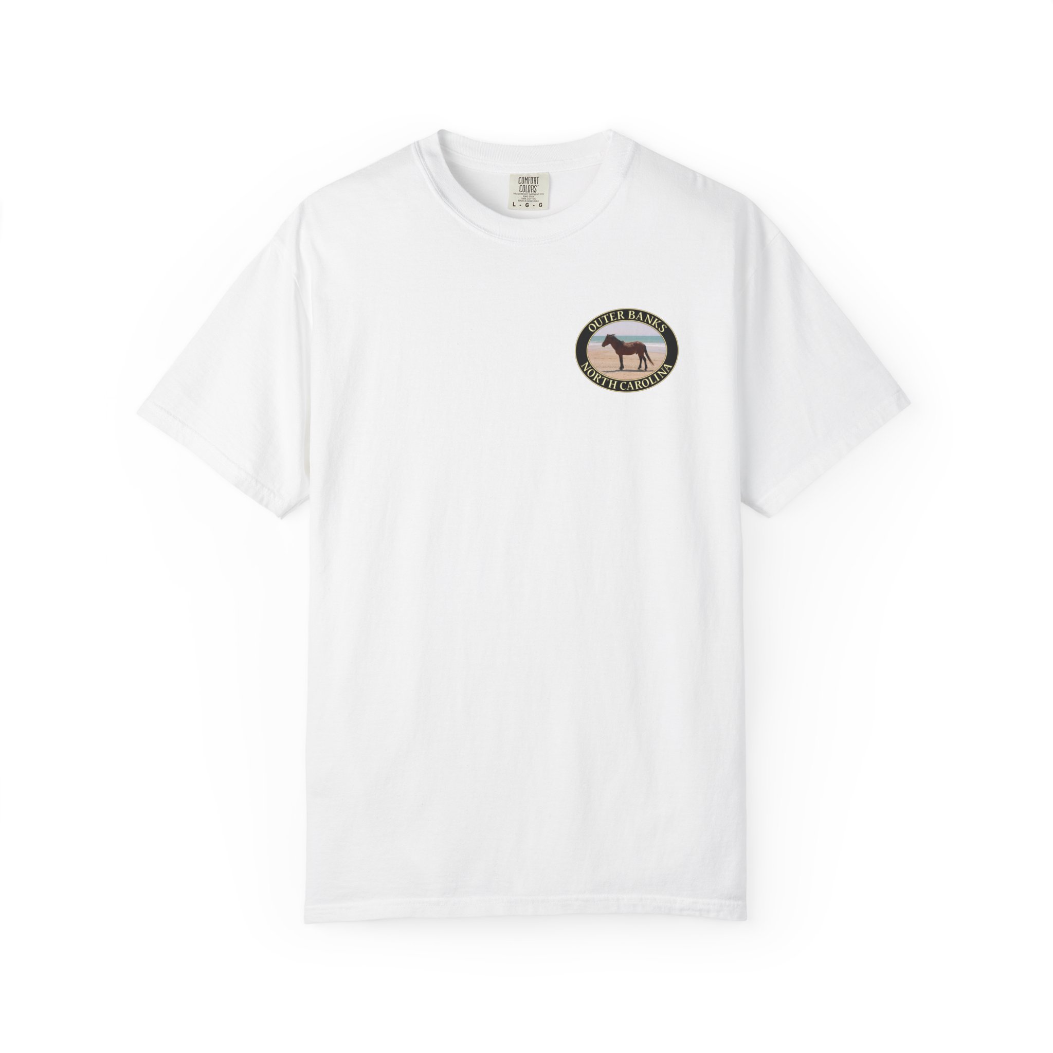 Wild Horse on the Beach at Outer Banks of North Carolina, Relaxed Fit Garment-Dyed Heavyweight T-Shirt, 2-sided Print - Image 5