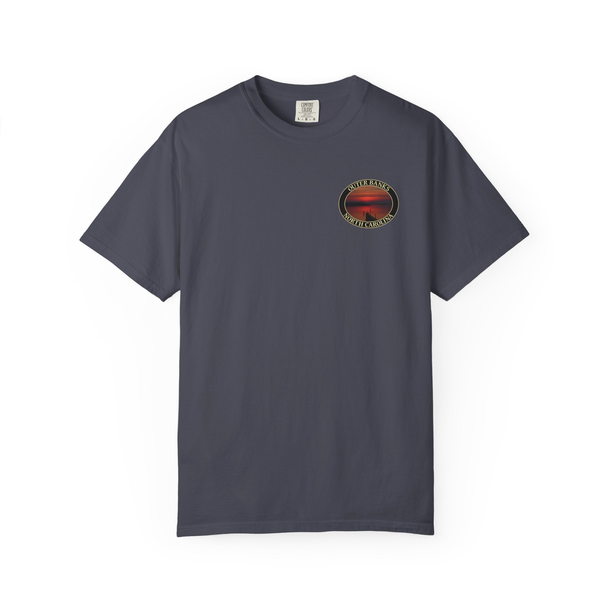 Red Sunset over Albemarle Sound on Outer Banks North Carolina Relaxed Fit Garment-Dyed Heavyweight T-Shirt - Image 21