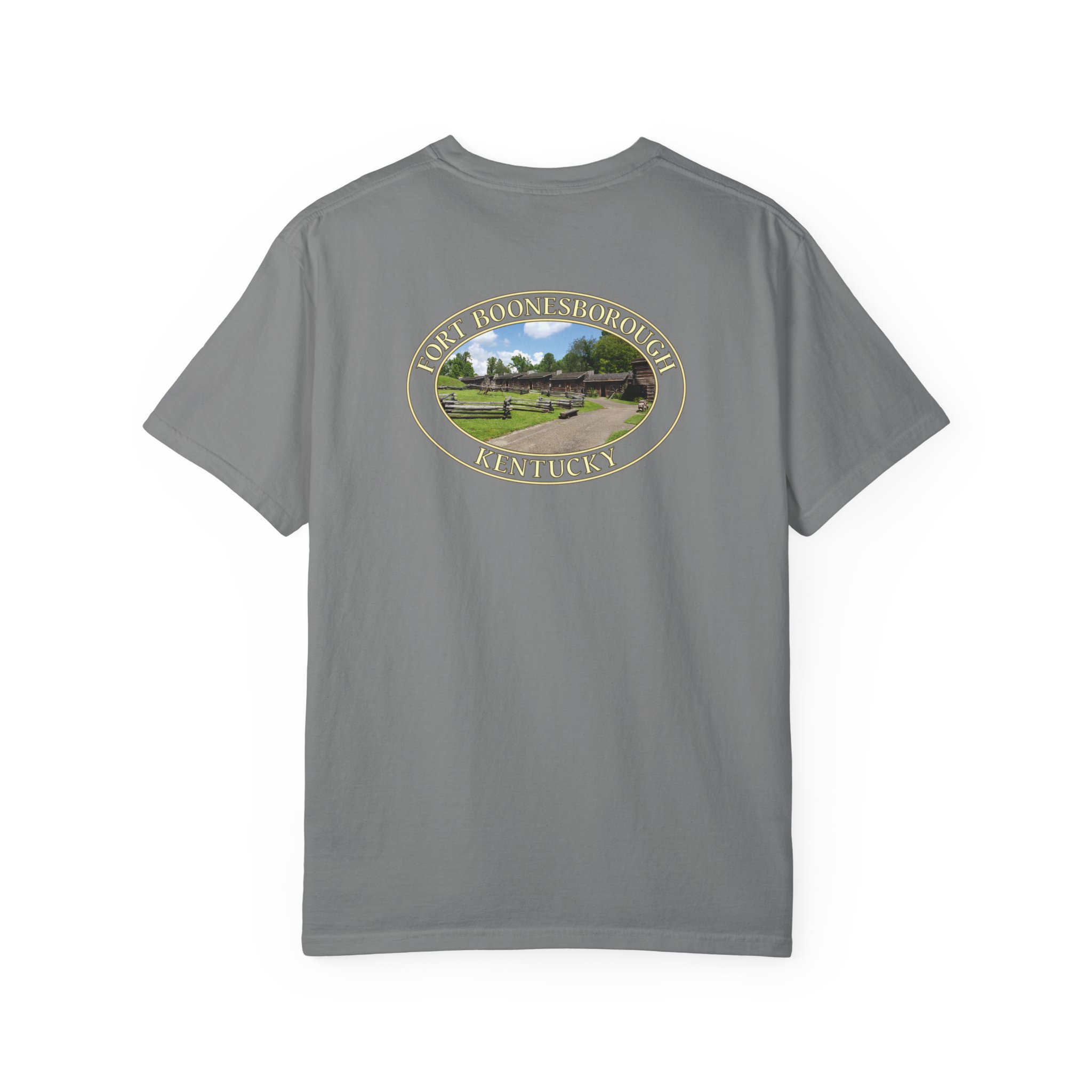 Historic Reproduction Buildings at Fort Boonesborough Kentucky Relaxed Fit Garment-Dyed Heavyweight T-Shirt for Outdoor and Travel Lovers - Image 14