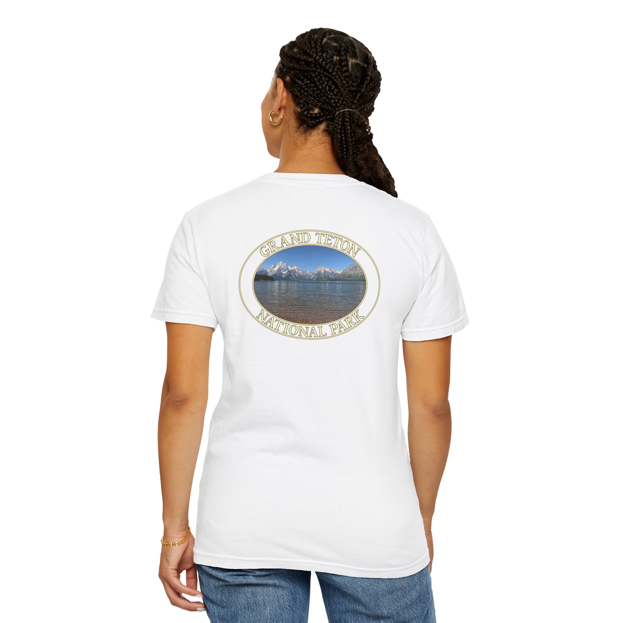 Jackson Lake and the Teton Mountains at Grand Teton National Park Relaxed Fit Garment-Dyed Heavyweight T-Shirt - Image 8