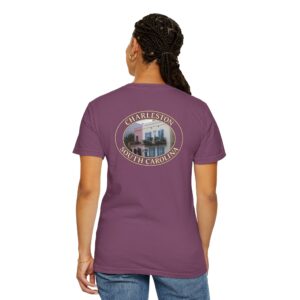 Rainbow Row Houses Charleston SC Scenic Garment-Dyed Heavyweight T-Shirt with Relaxed Fit