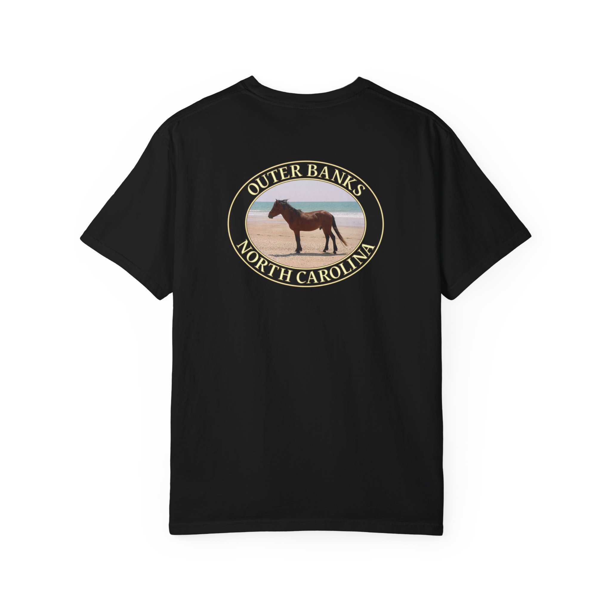 Wild Horse on the Beach at Outer Banks of North Carolina, Relaxed Fit Garment-Dyed Heavyweight T-Shirt, 2-sided Print - Image 22