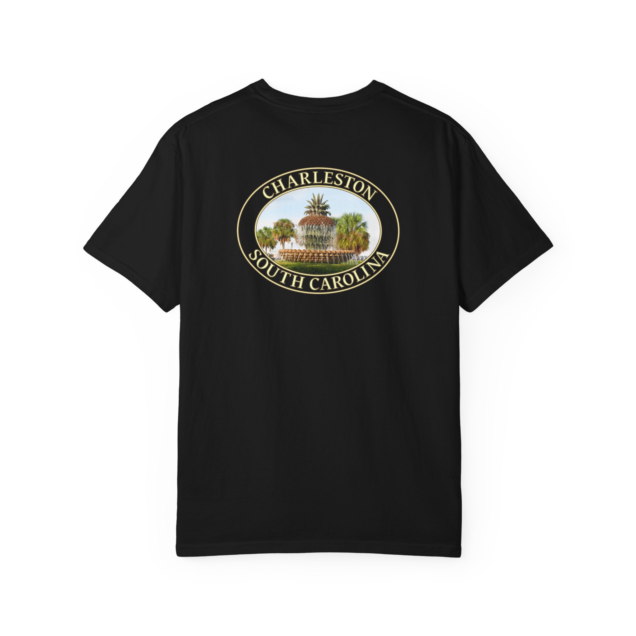 Pineapple Fountain Charleston SC Scenic Photography Garment-Dyed Heavyweight T-Shirt - Image 18