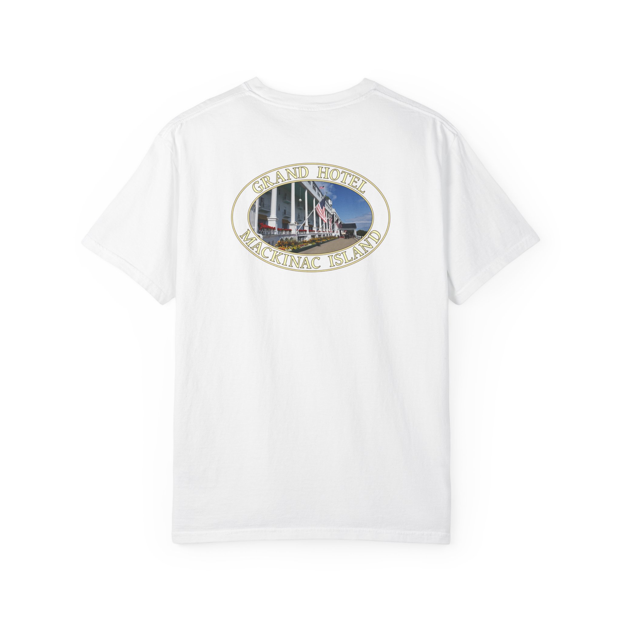 Grand Hotel on Mackinac Island Michigan Scenic Garment-Dyed Heavyweight T-Shirt with Relaxed Fit - Image 6