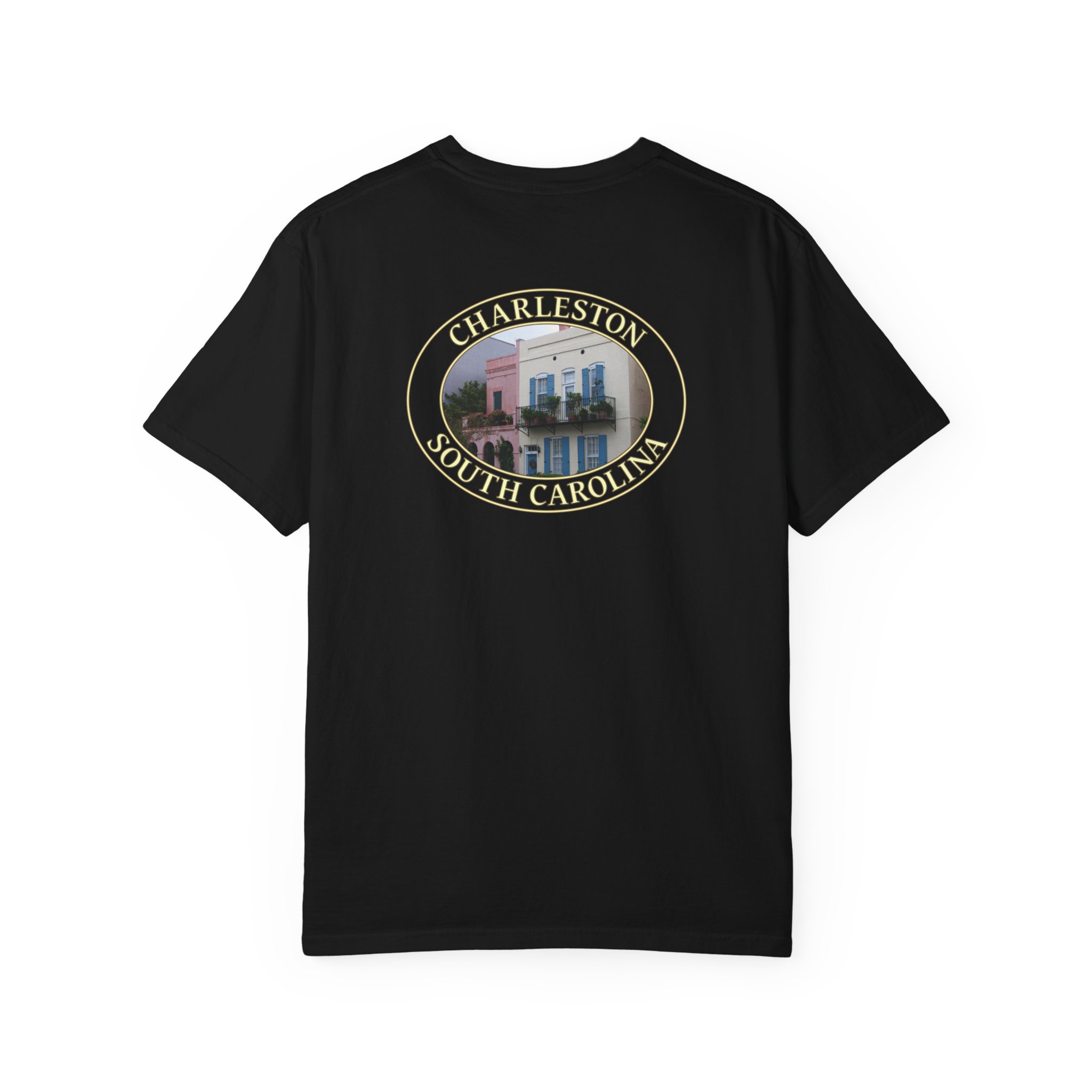 Rainbow Row Houses Charleston SC Scenic Garment-Dyed Heavyweight T-Shirt with Relaxed Fit - Image 22