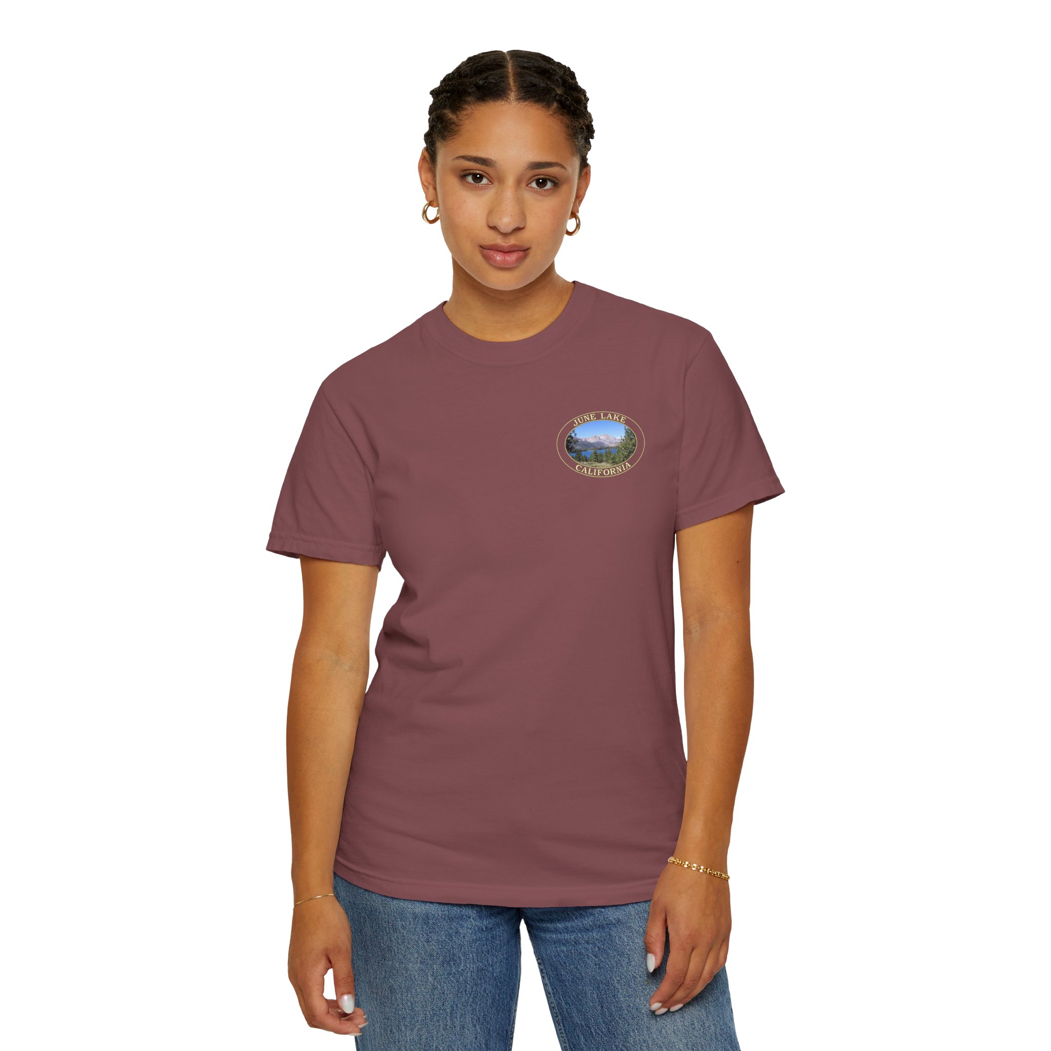 June Lake and Eastern Sierra Nevada Mountains Scenic California Nature Photography T-Shirt with Relaxed Fit, Garment Dyed Heavyweight Tee - Image 11