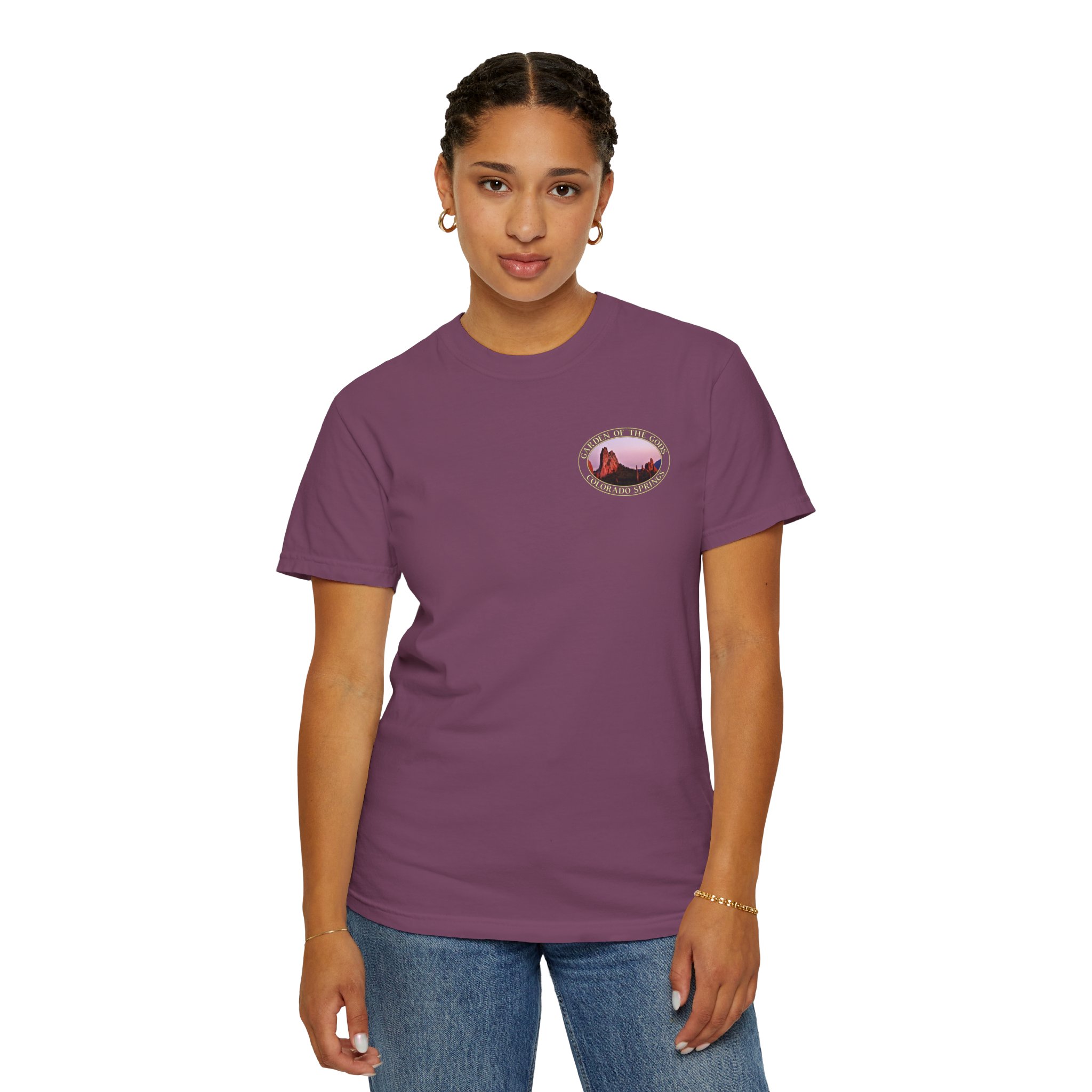 Unique Rock Formations at Garden of the Gods in Colorado Springs Scenic Garment-Dyed Heavyweight T-Shirt - Image 4