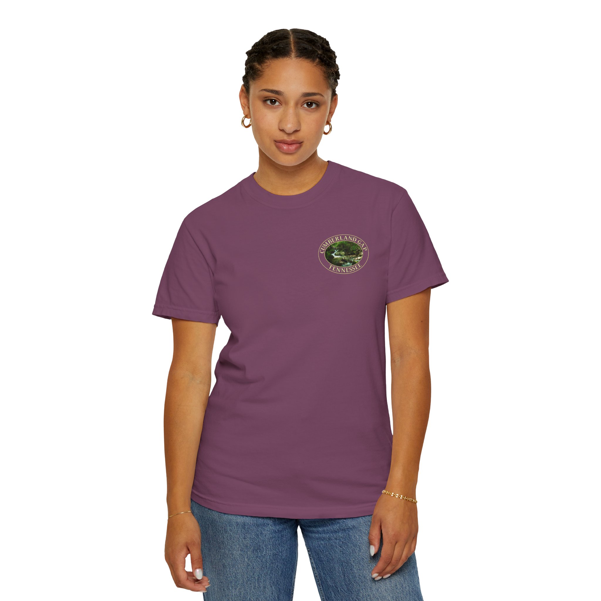 Mountain Stream in Cumberland Gap National Historical Park Relaxed Fit Garment-Dyed Heavyweight T-Shirt with Front and Back Print - Image 27