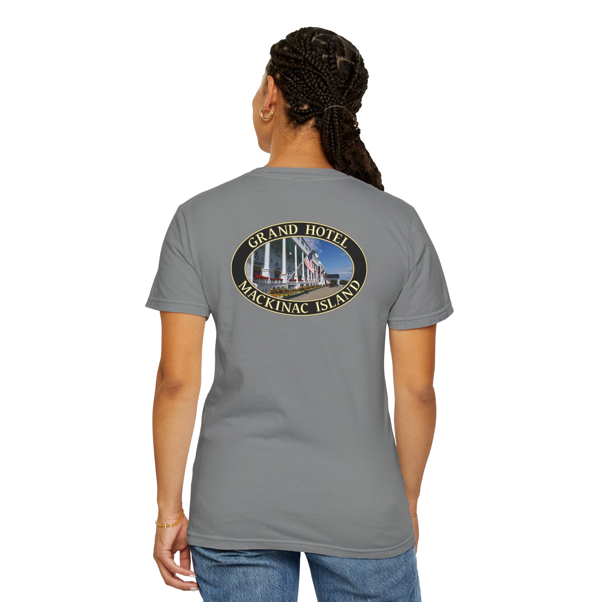 Grand Hotel on Mackinac Island Michigan, Scenic Photography Garment-Dyed Heavyweight T-Shirt with Relaxed Fit, 2-sided Print - Image 12