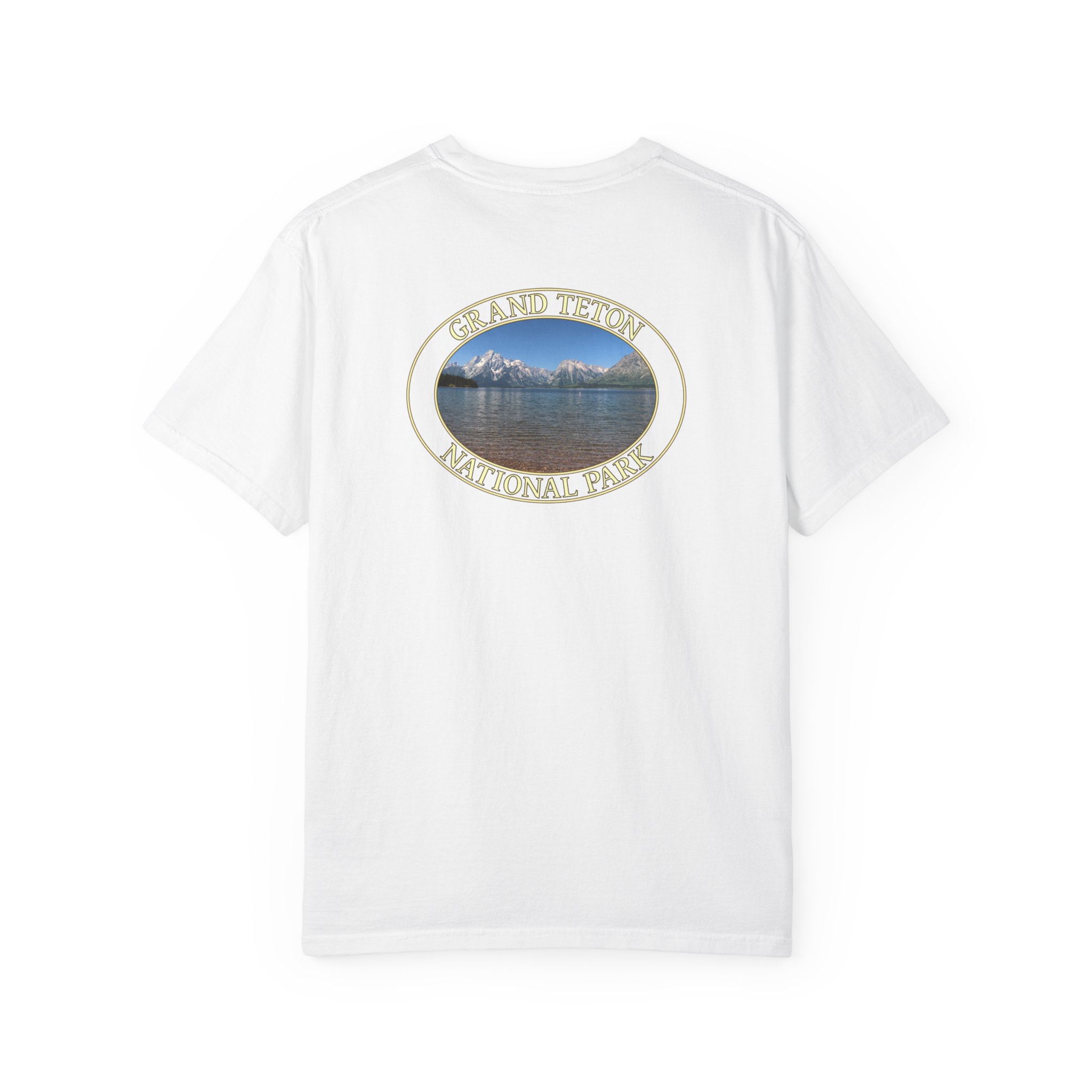 Jackson Lake and the Teton Mountains at Grand Teton National Park Relaxed Fit Garment-Dyed Heavyweight T-Shirt - Image 6