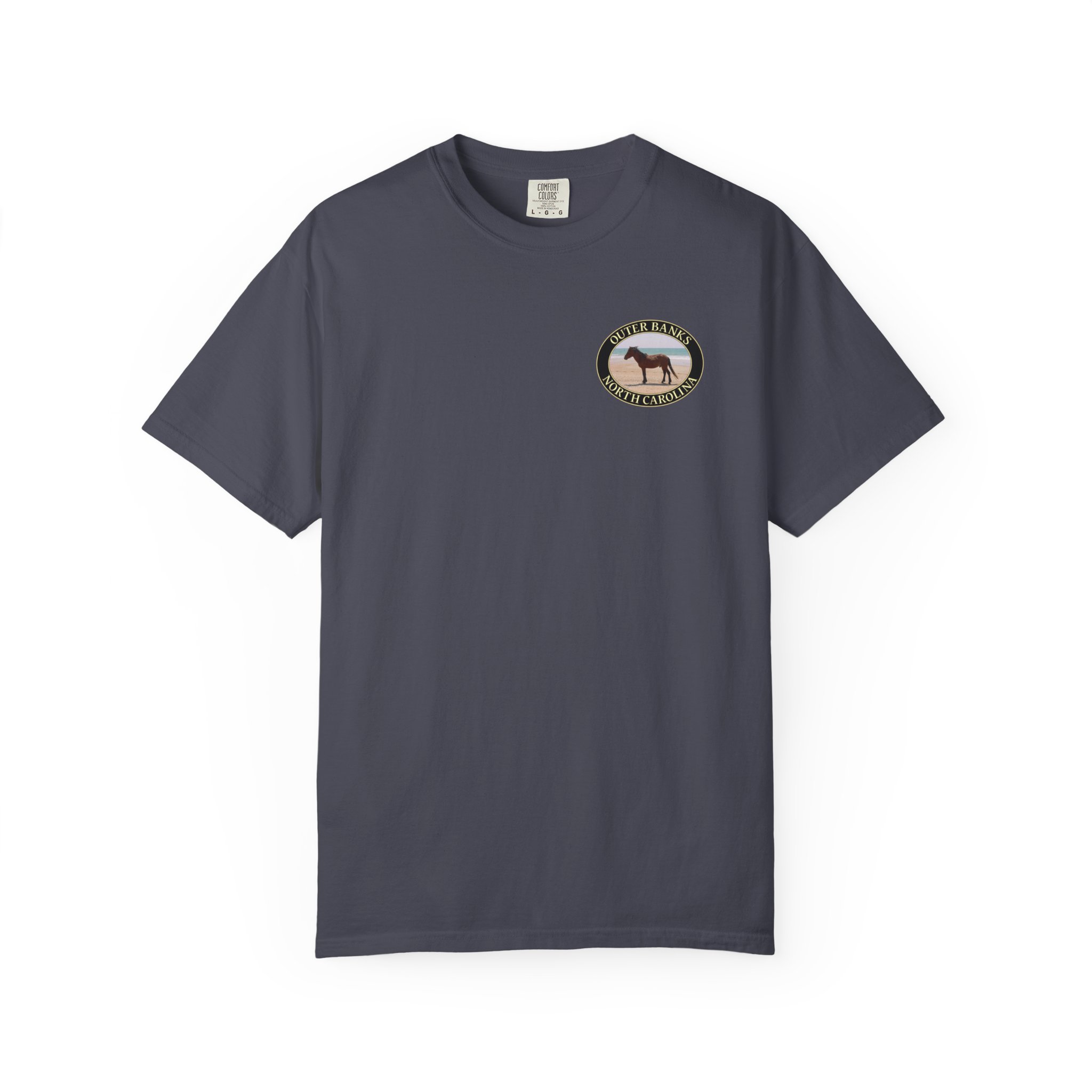 Wild Horse on the Beach at Outer Banks of North Carolina, Relaxed Fit Garment-Dyed Heavyweight T-Shirt, 2-sided Print - Image 25
