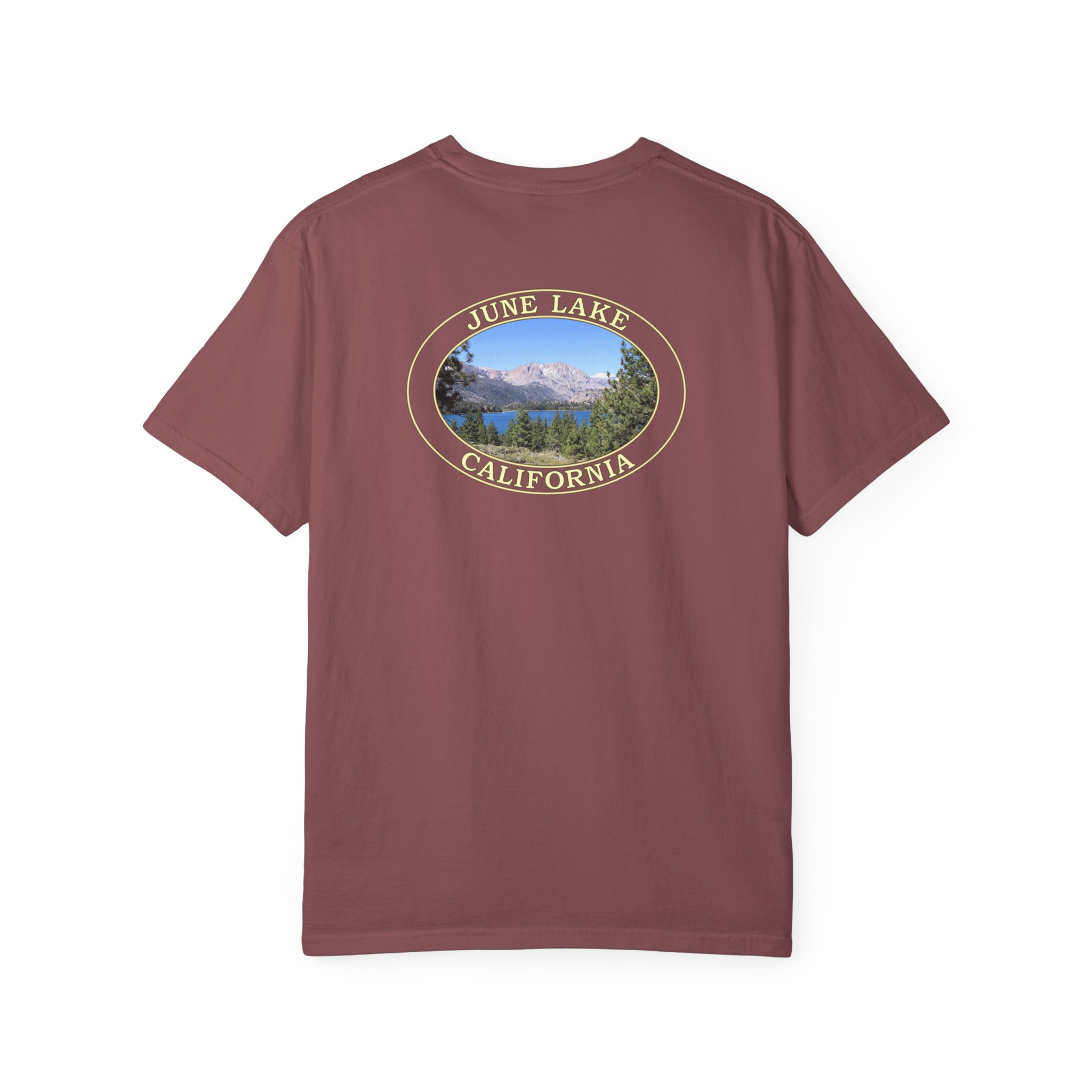 June Lake and Eastern Sierra Nevada Mountains Scenic California Nature Photography T-Shirt with Relaxed Fit, Garment Dyed Heavyweight Tee - Image 10