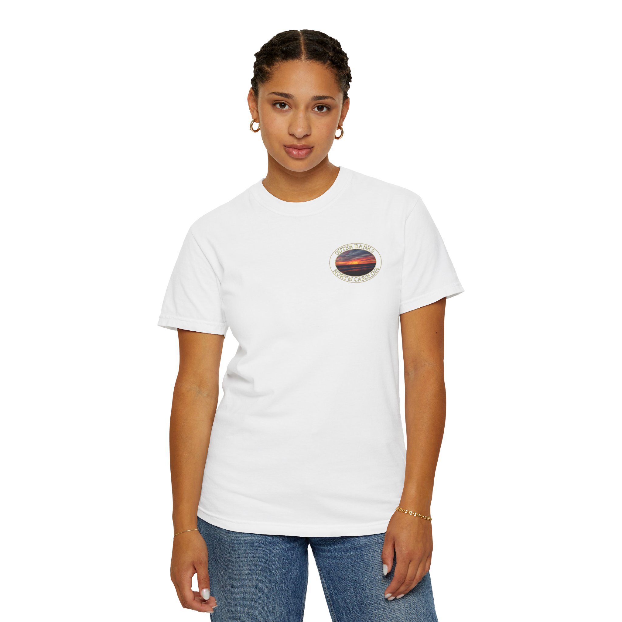 Sunrise Over Atlantic Ocean Outer Banks North Carolina Relaxed Fit Garment-Dyed Heavyweight T-Shirt - Image 7