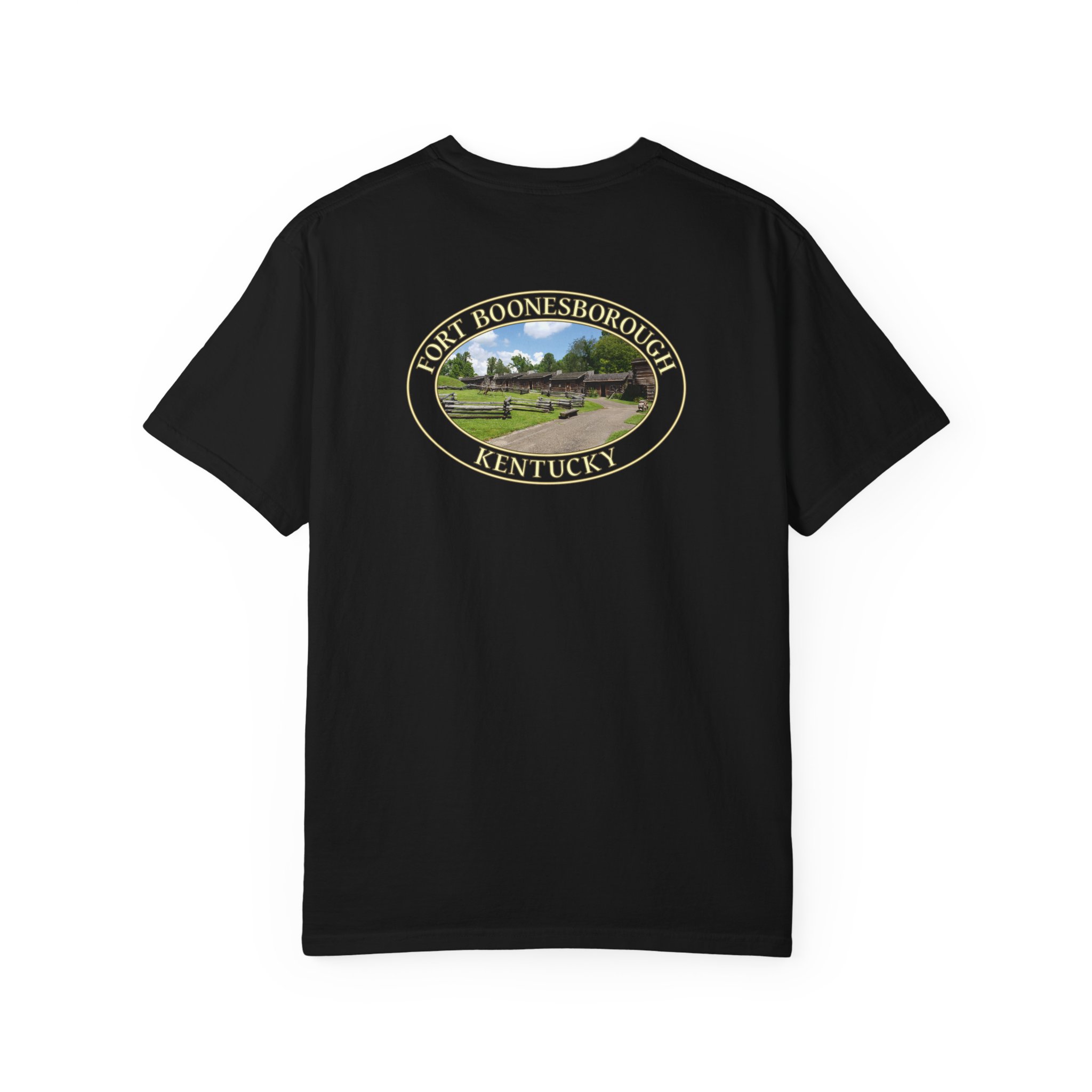 Historic Reproduction Buildings at Fort Boonesborough Kentucky Relaxed Fit Garment-Dyed Heavyweight T-Shirt for Outdoor and Travel Lovers - Image 18
