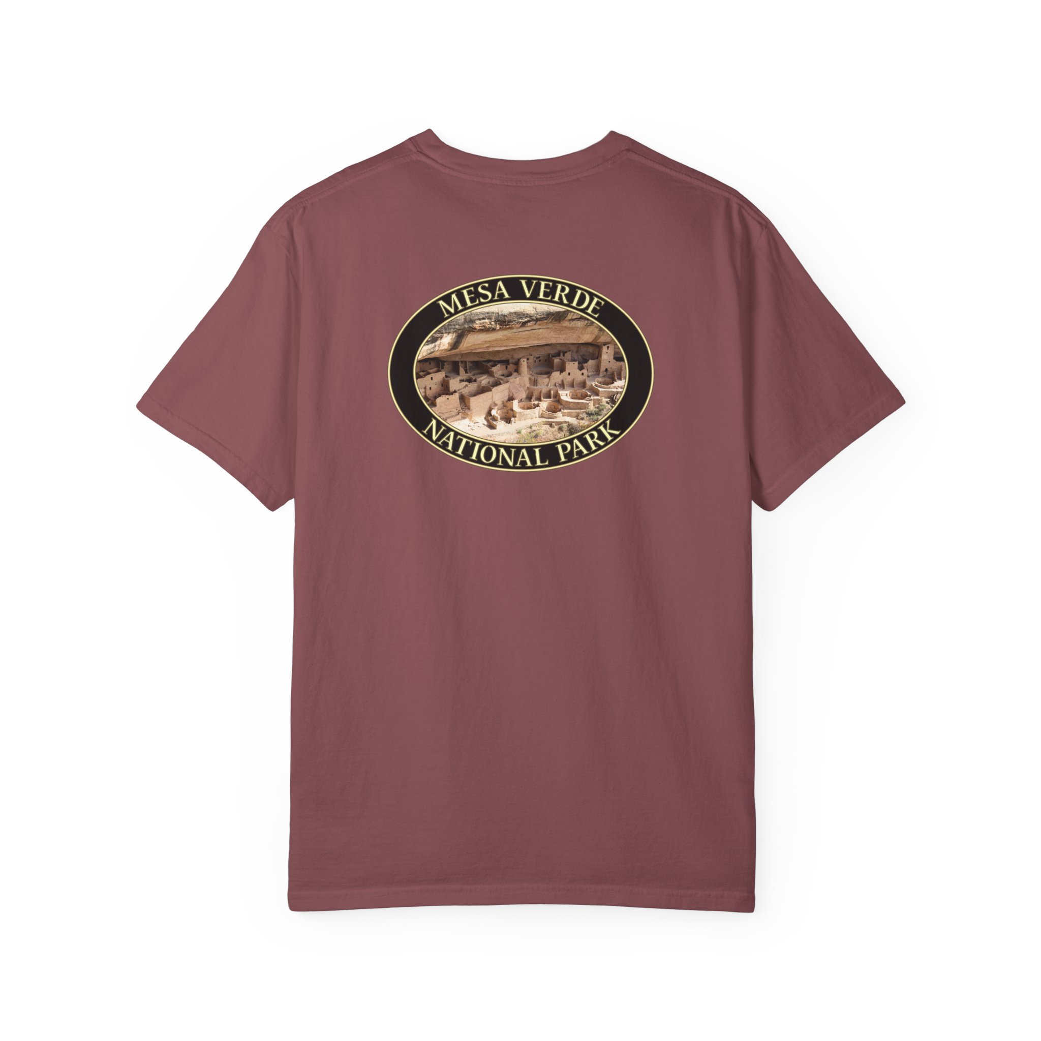 Cliff Palace at Mesa Verde National Park Scenic Photograph T-Shirt - Relaxed Fit, Garment Dyed Heavyweight Travel Tee - Image 3