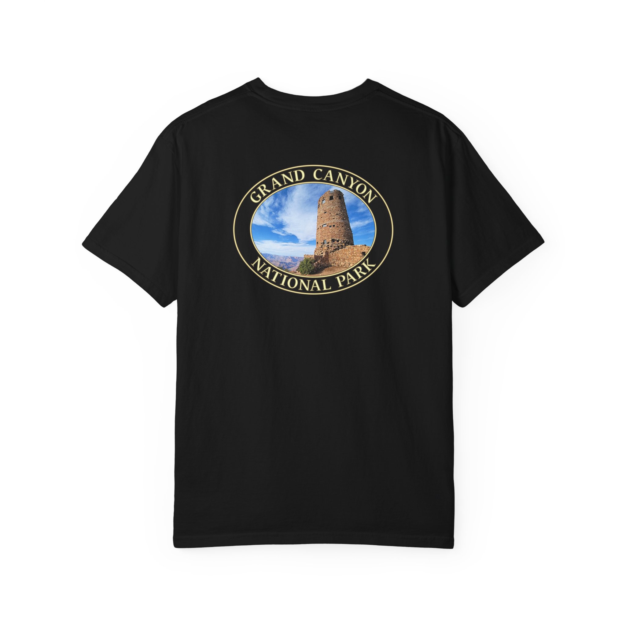 Desert View Watchtower at Grand Canyon National Park Scenic Travel T-Shirt with Relaxed Fit, Garment Dyed Heavyweight Tee - Image 18