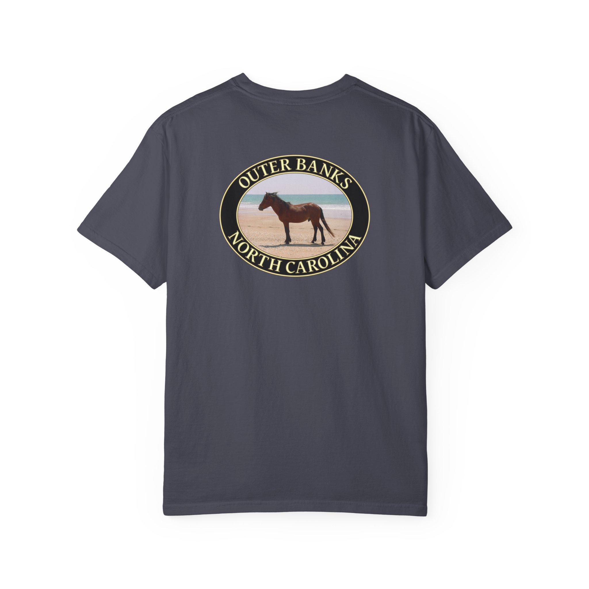Wild Horse on the Beach at Outer Banks of North Carolina, Relaxed Fit Garment-Dyed Heavyweight T-Shirt, 2-sided Print - Image 26