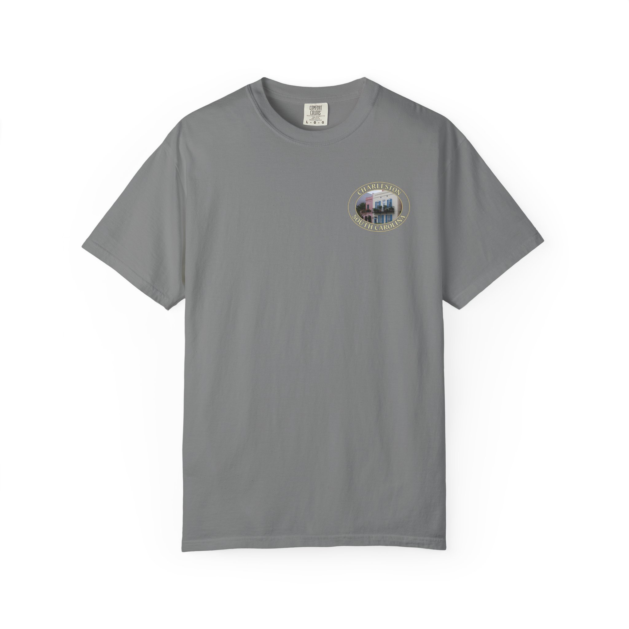 Rainbow Row Houses Charleston SC Scenic Garment-Dyed Heavyweight T-Shirt with Relaxed Fit - Image 13
