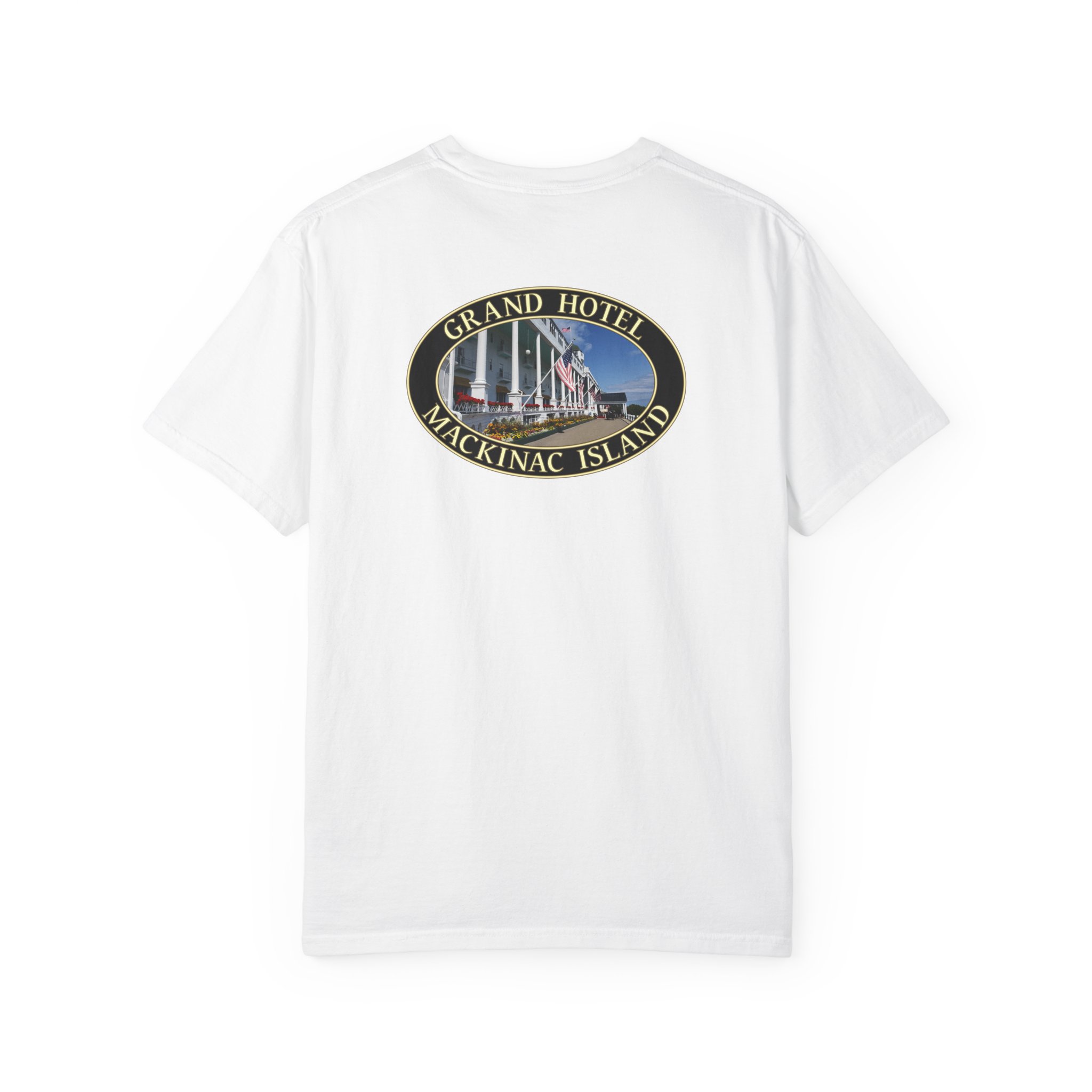 Grand Hotel on Mackinac Island Michigan, Scenic Photography Garment-Dyed Heavyweight T-Shirt with Relaxed Fit, 2-sided Print - Image 6