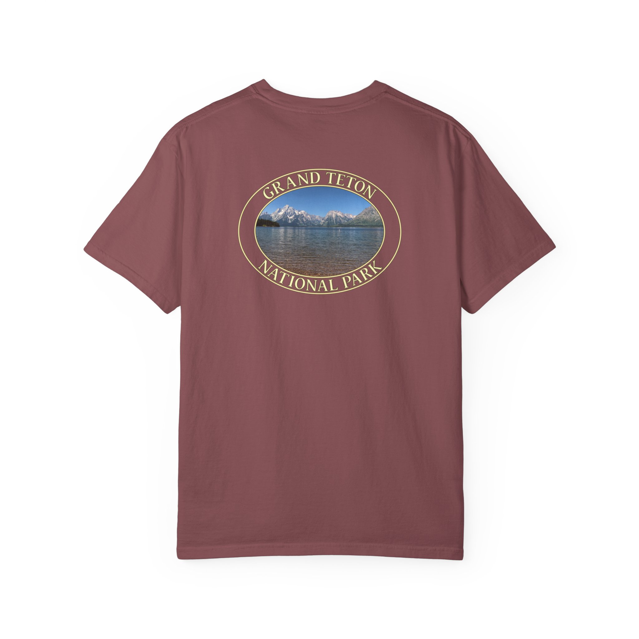 Jackson Lake and the Teton Mountains at Grand Teton National Park Relaxed Fit Garment-Dyed Heavyweight T-Shirt - Image 10